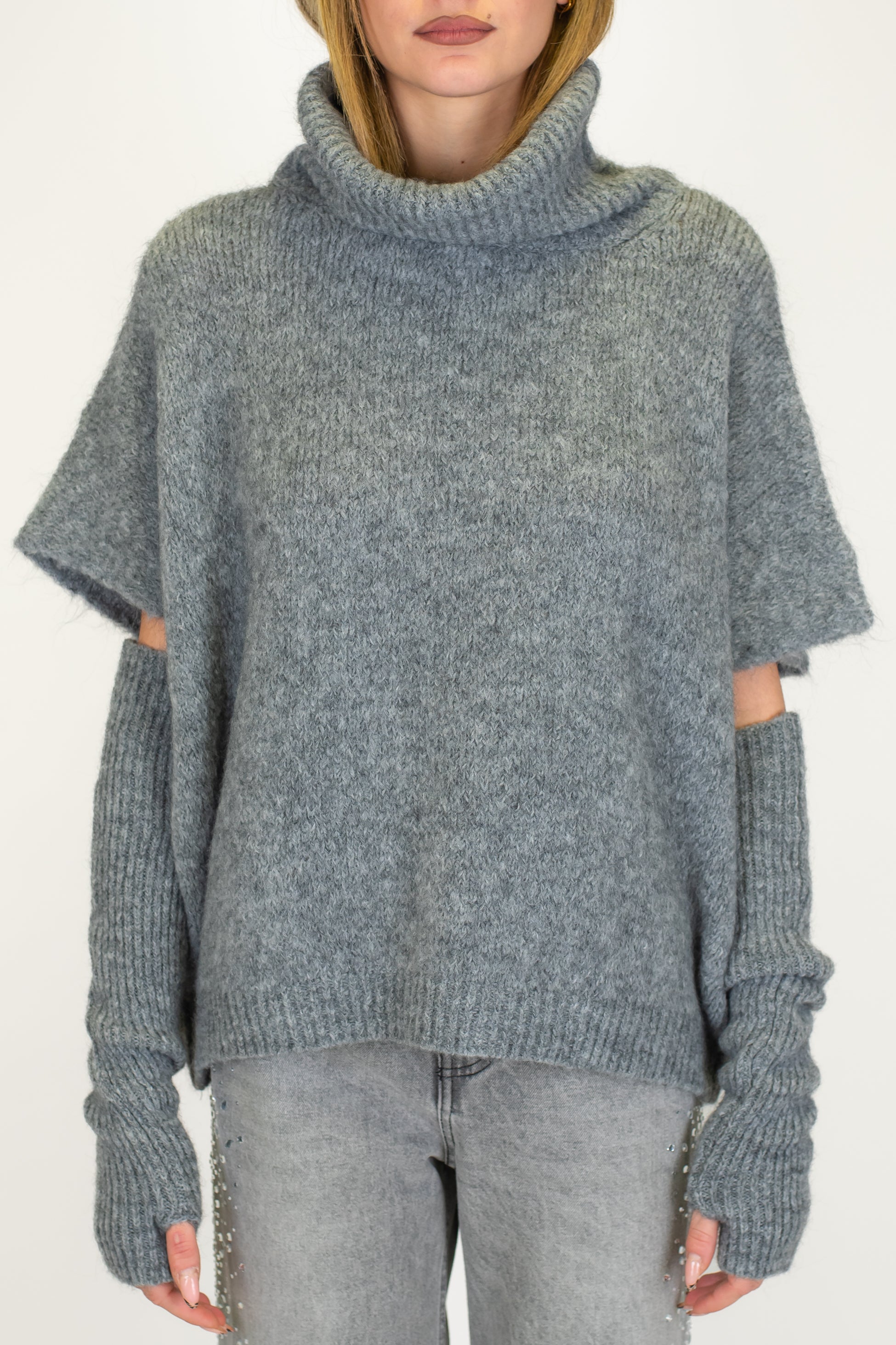 Motel - Dolcevita in misto lana con manicotti