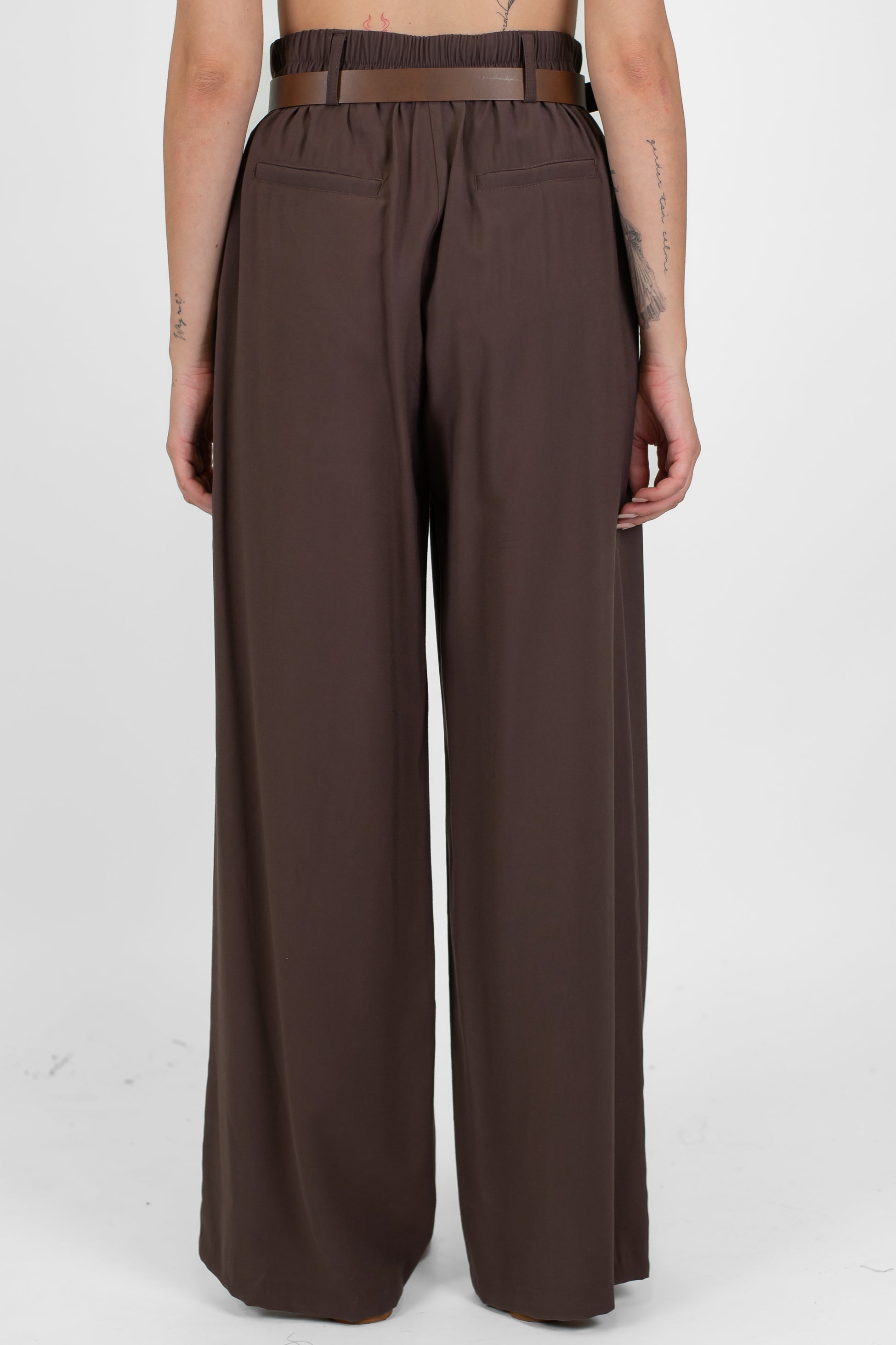 Motel - Pantalone palazzo in viscosa leggera con elastico sul retro