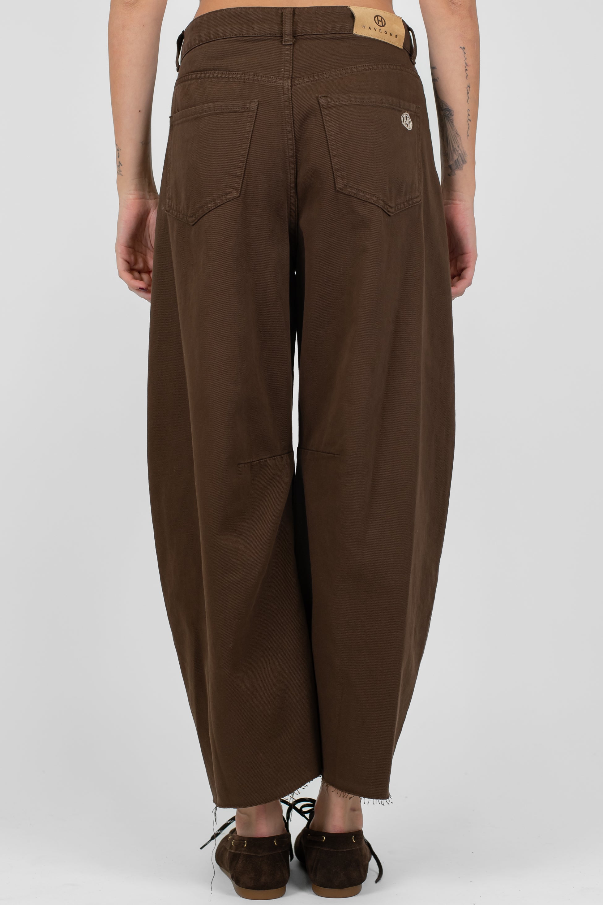 Haveone - Pantalone balloon in denim colorato modello Barbara