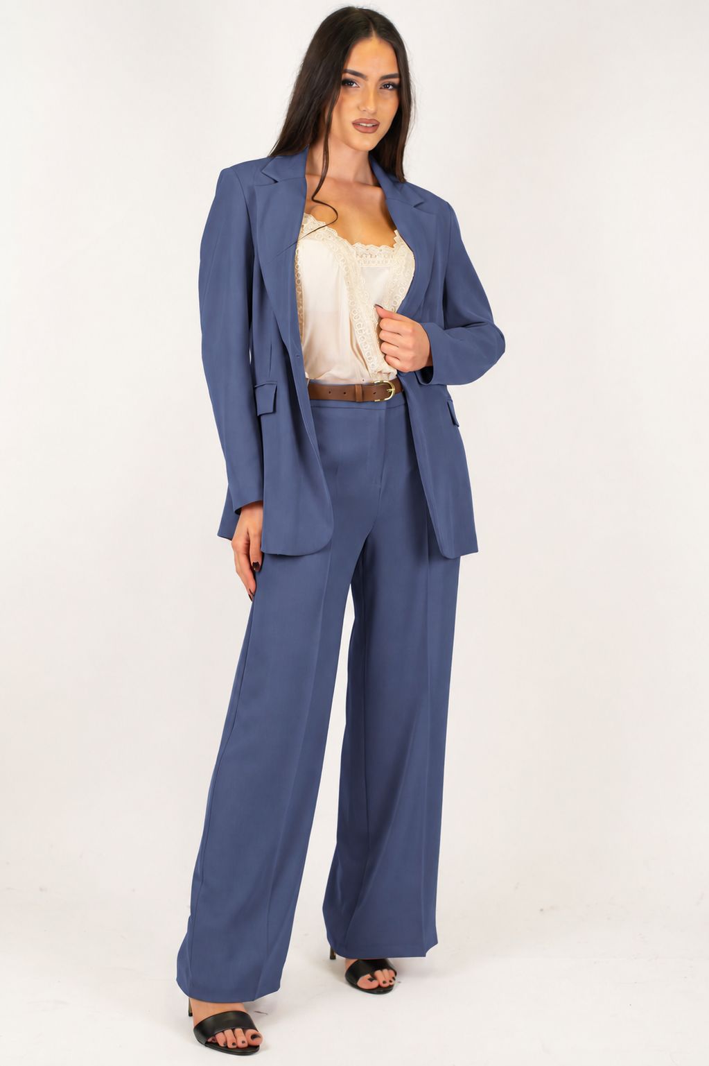 Motel - Pantalone palazzo in tessuto fluido con elastico sul retro