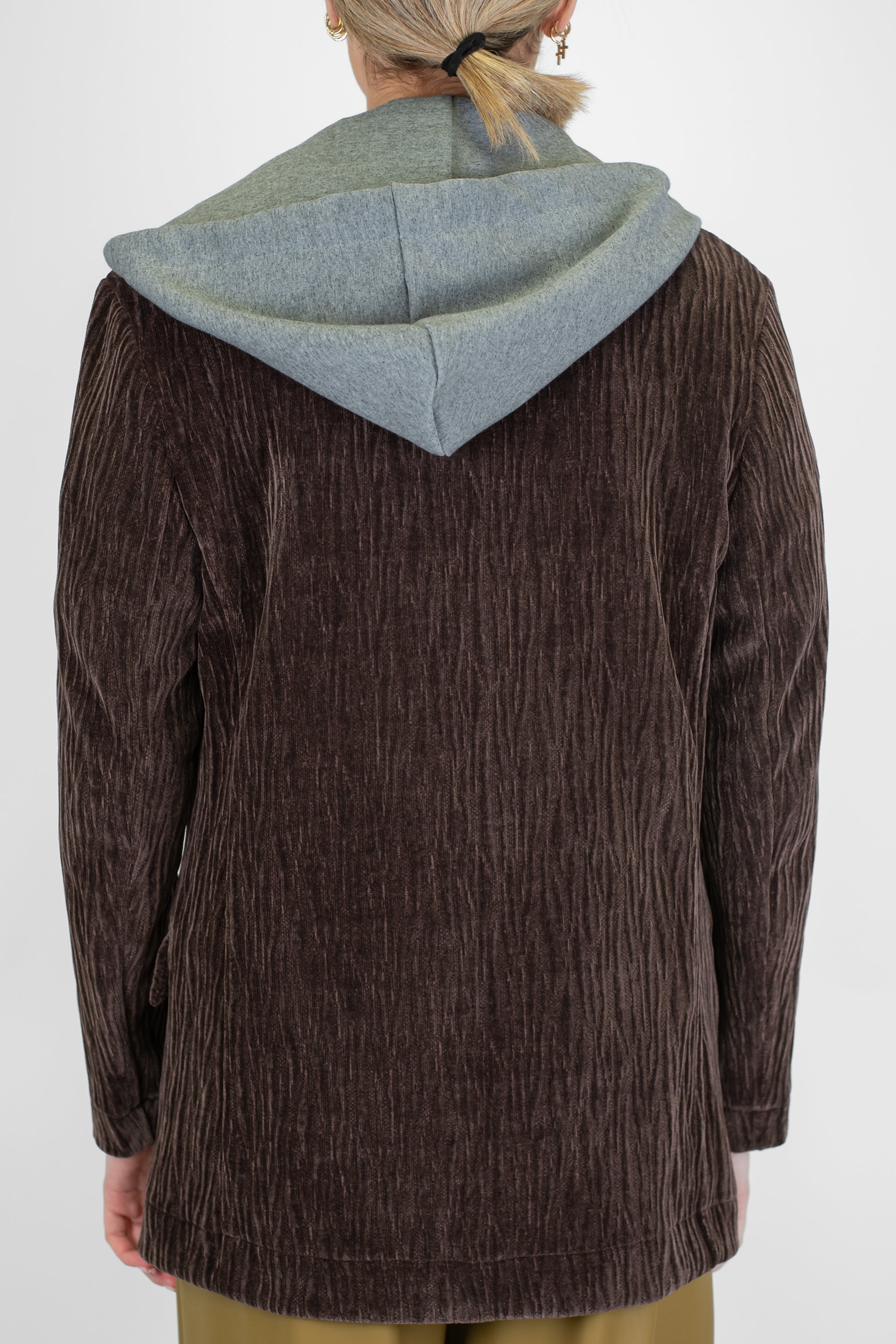 Dixie - Giacca monopetto con cappuccio a contrasto