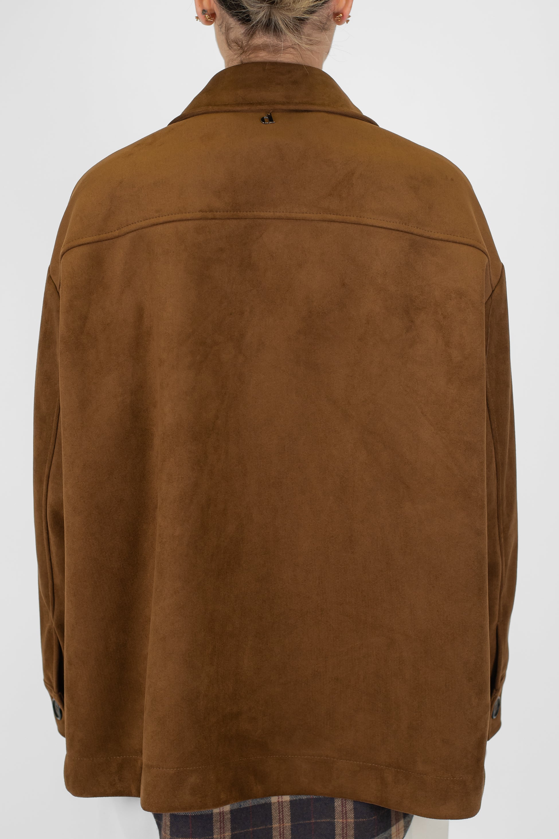 Dixie - Giacca monopetto in suede con taschini