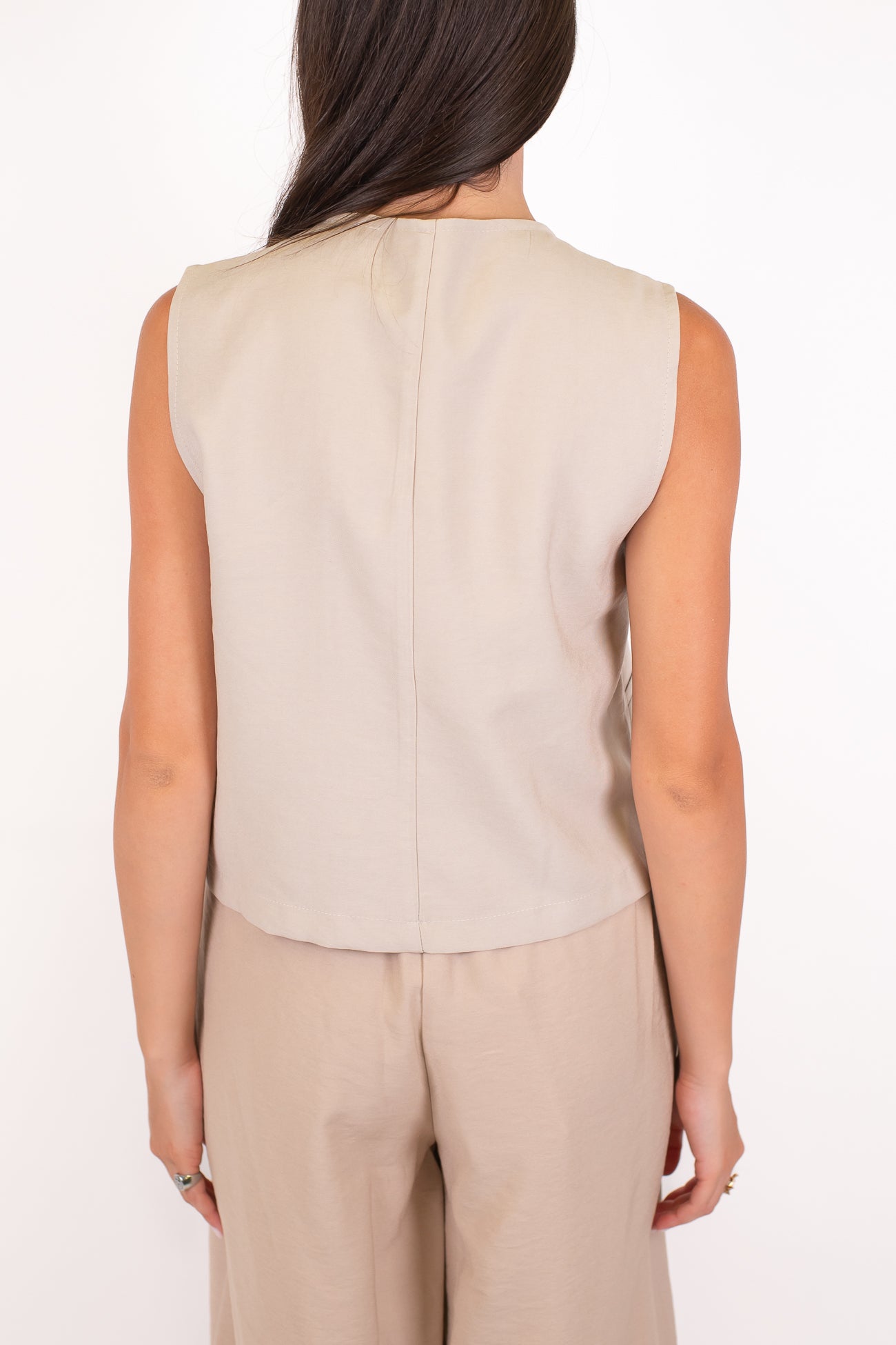 Haveone - Gilet con chiusura asimmetrica alta in viscosa leggera
