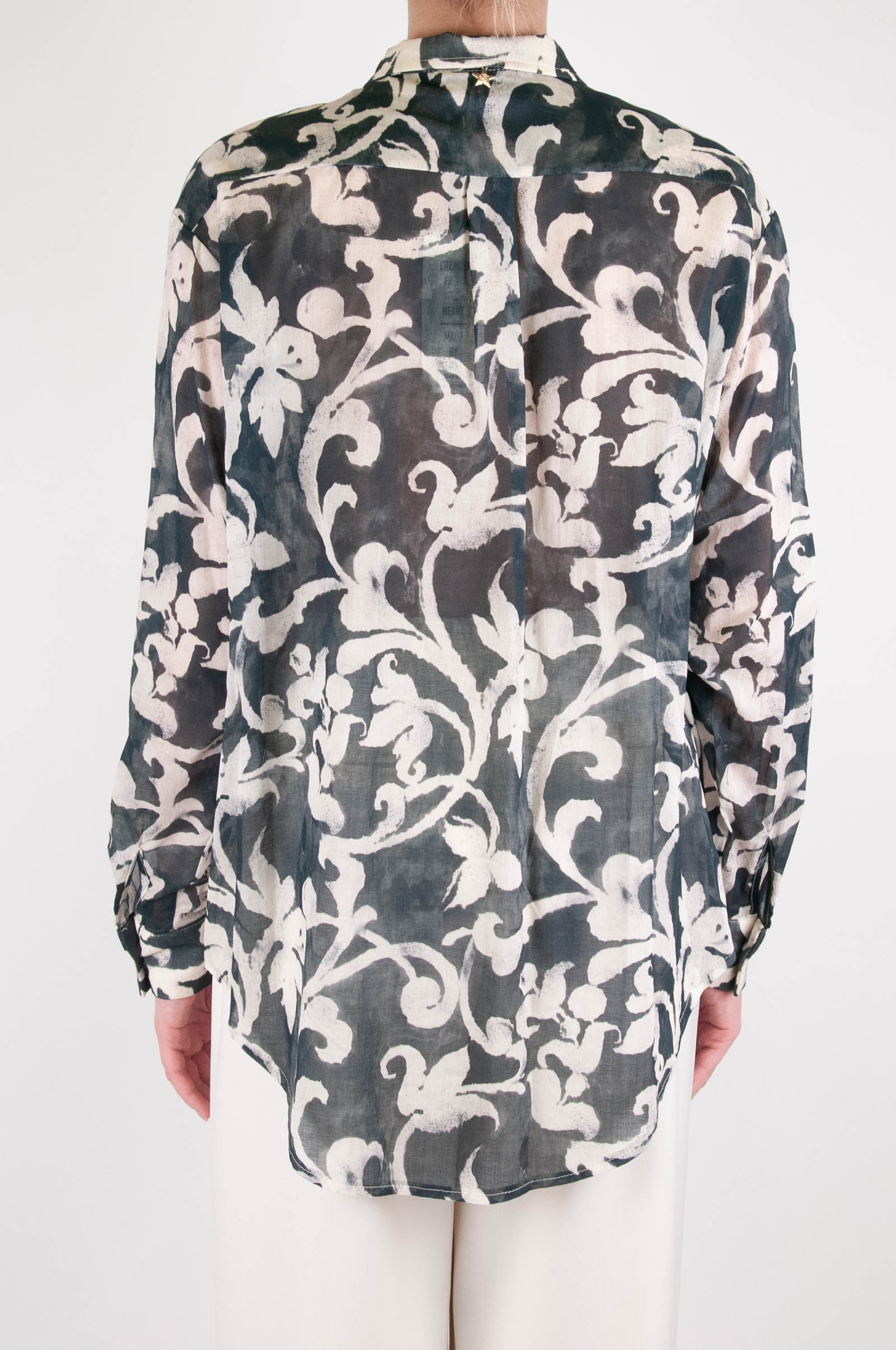 Souvenir - Abstract patterned shirt in cotton muslin