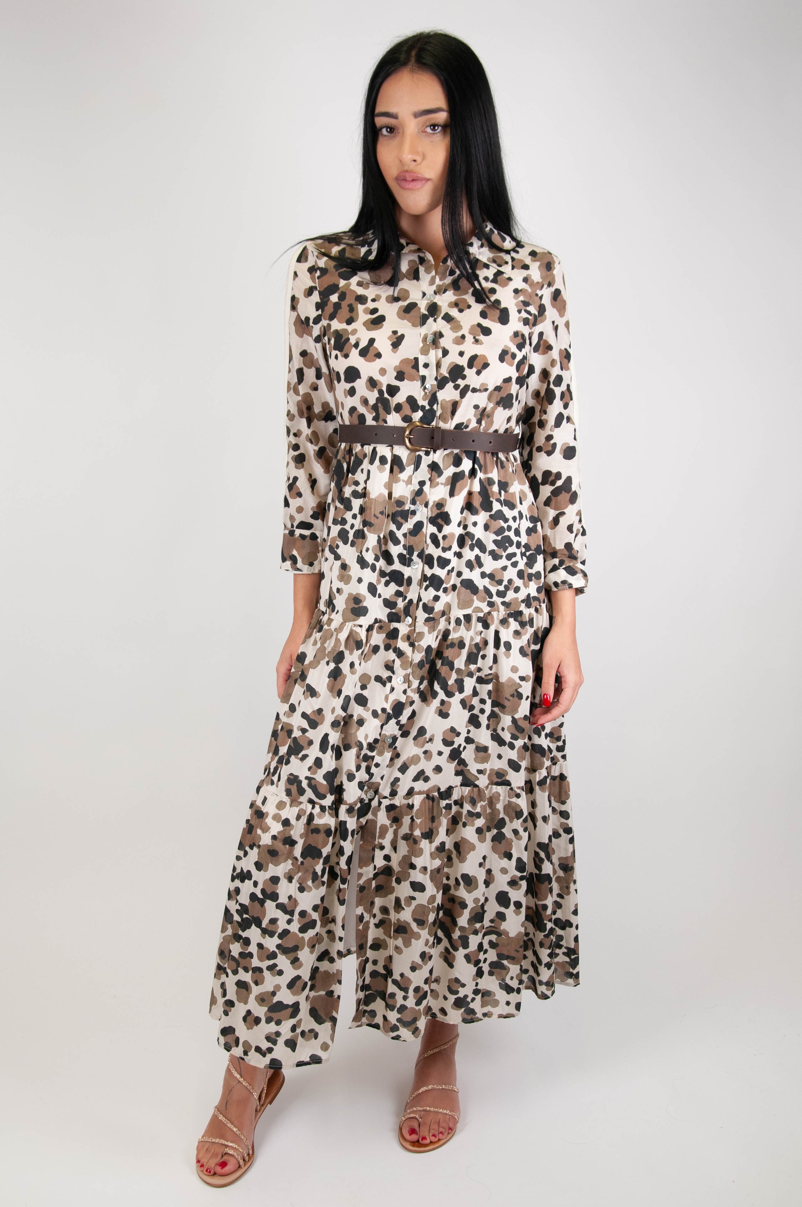 Motel - Animal print shirtdress in cotton muslin