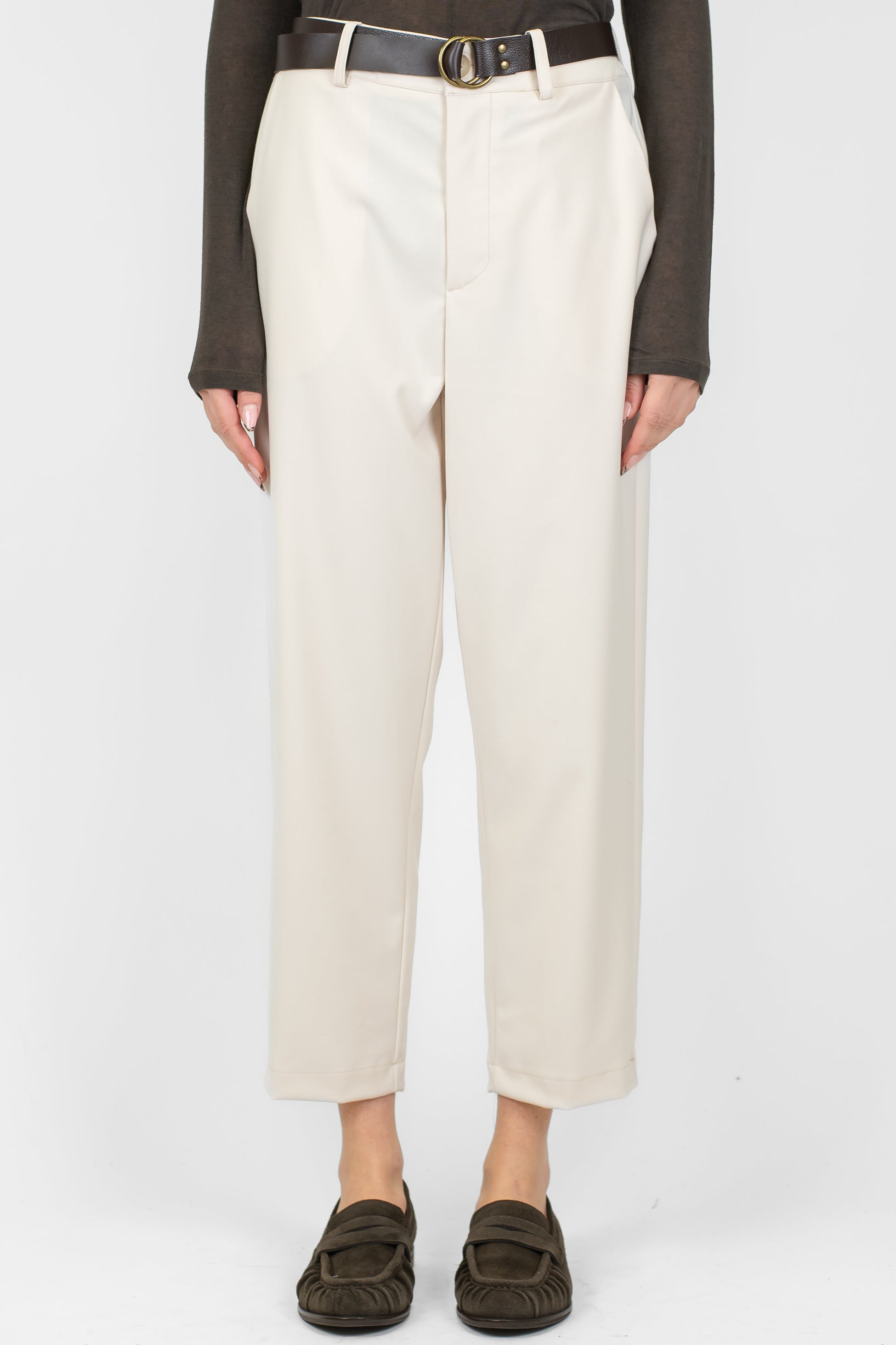 Haveone - Pantalone tinta unita con elastico sul retro