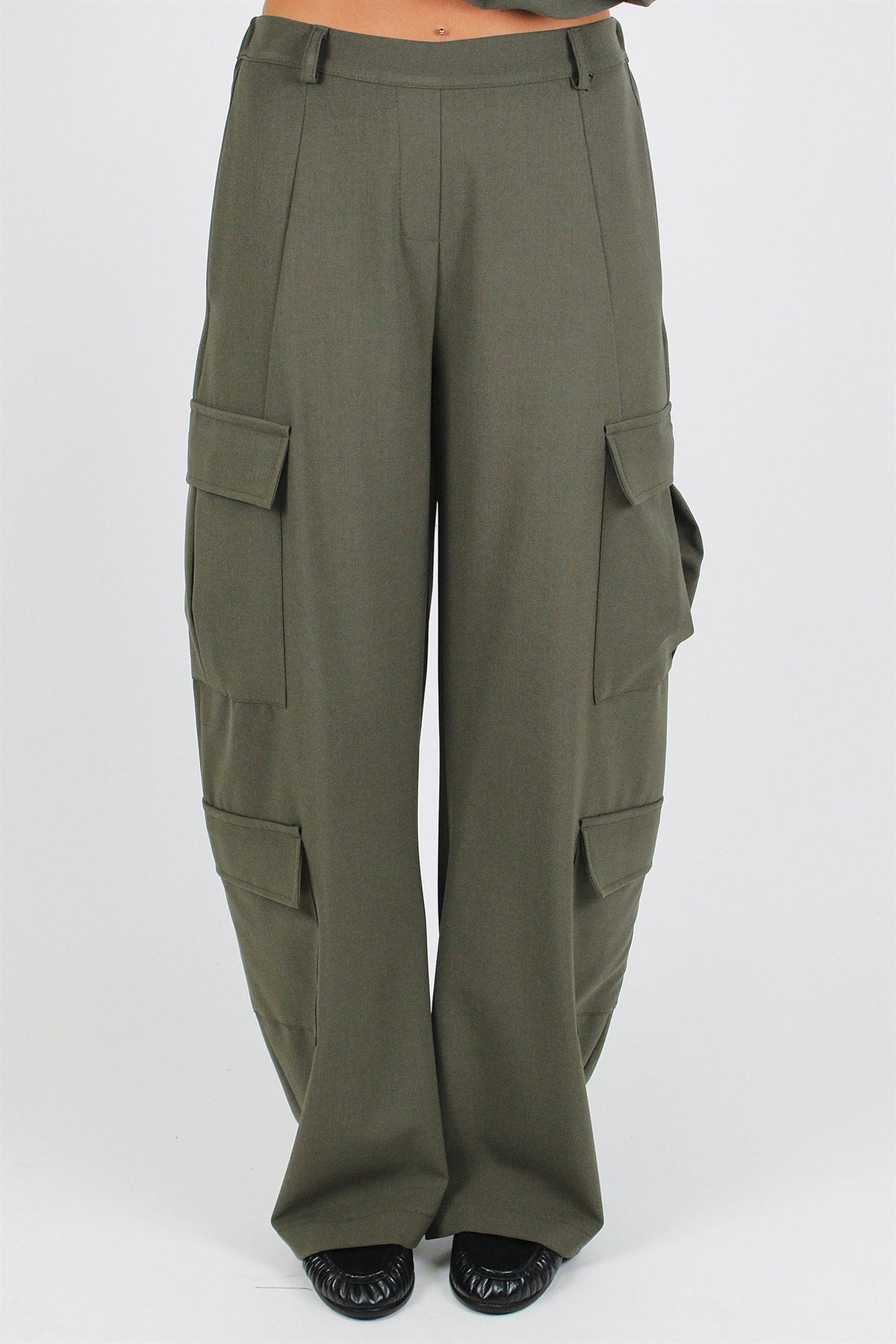 Dixie - Pantalone palazzo cargo con elastico sul retro