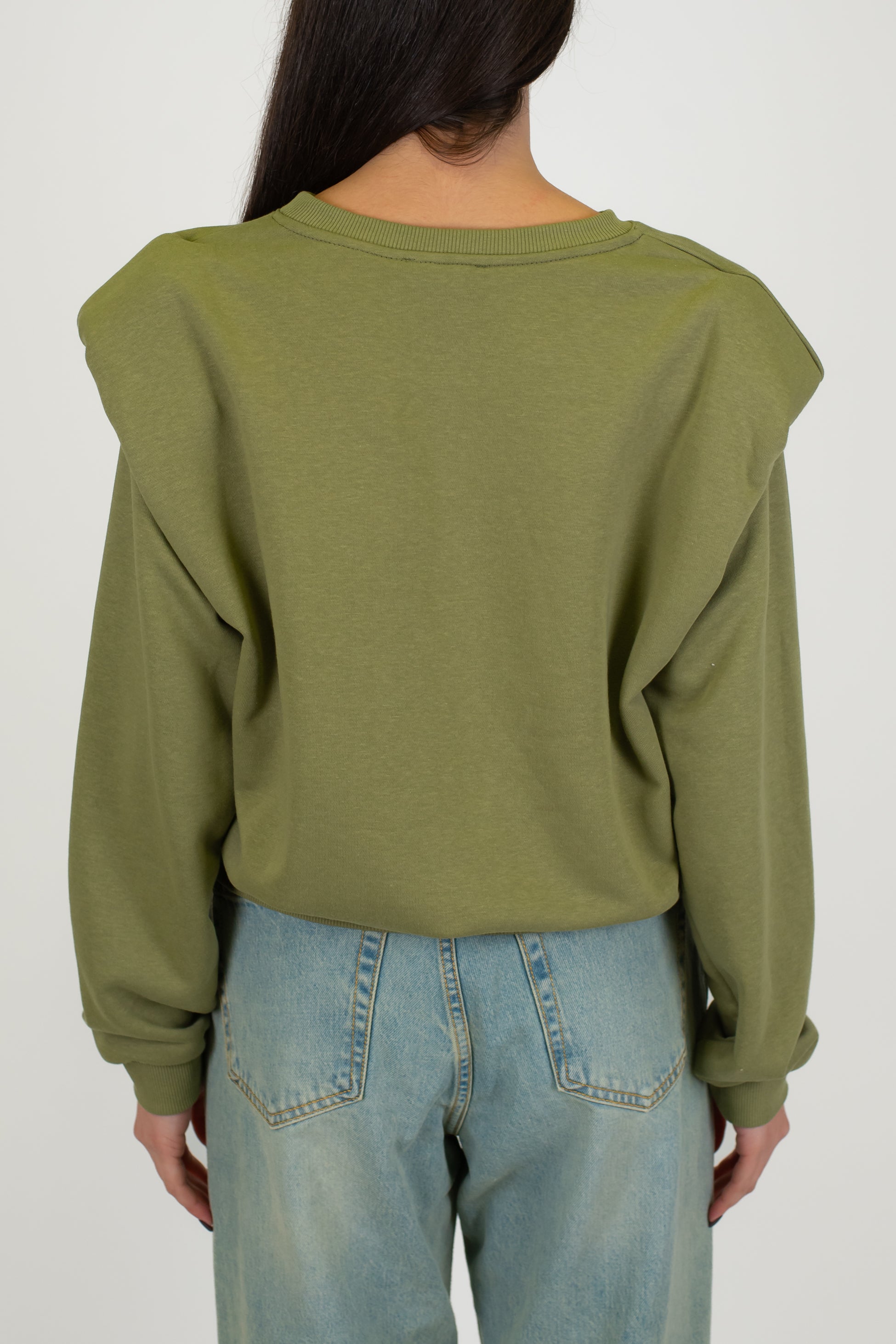 Dixie - Felpa girocollo con spalline ed elastico sul fondo