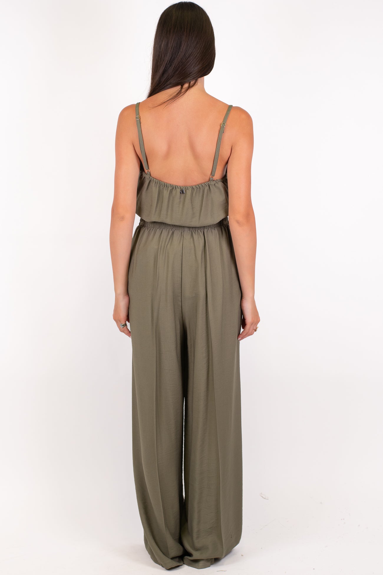 Dixie - Coordinato in viscosa leggera con top assimmetrico e pantalone palazzo con coulisse