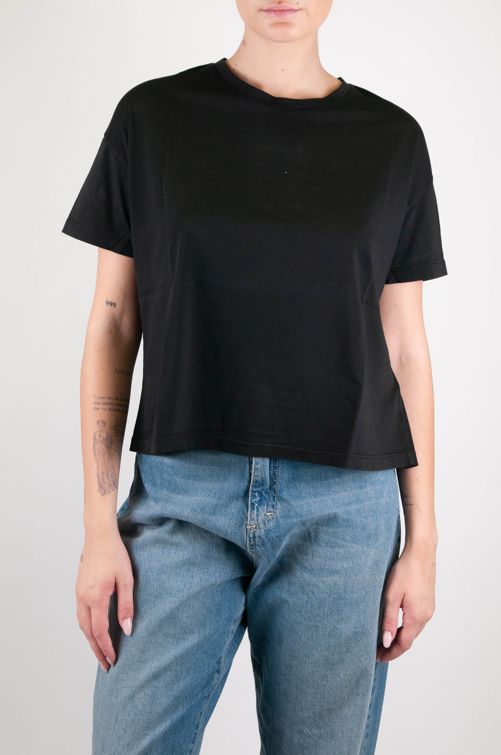 Tensione in - T-shirt basic crop in cotone