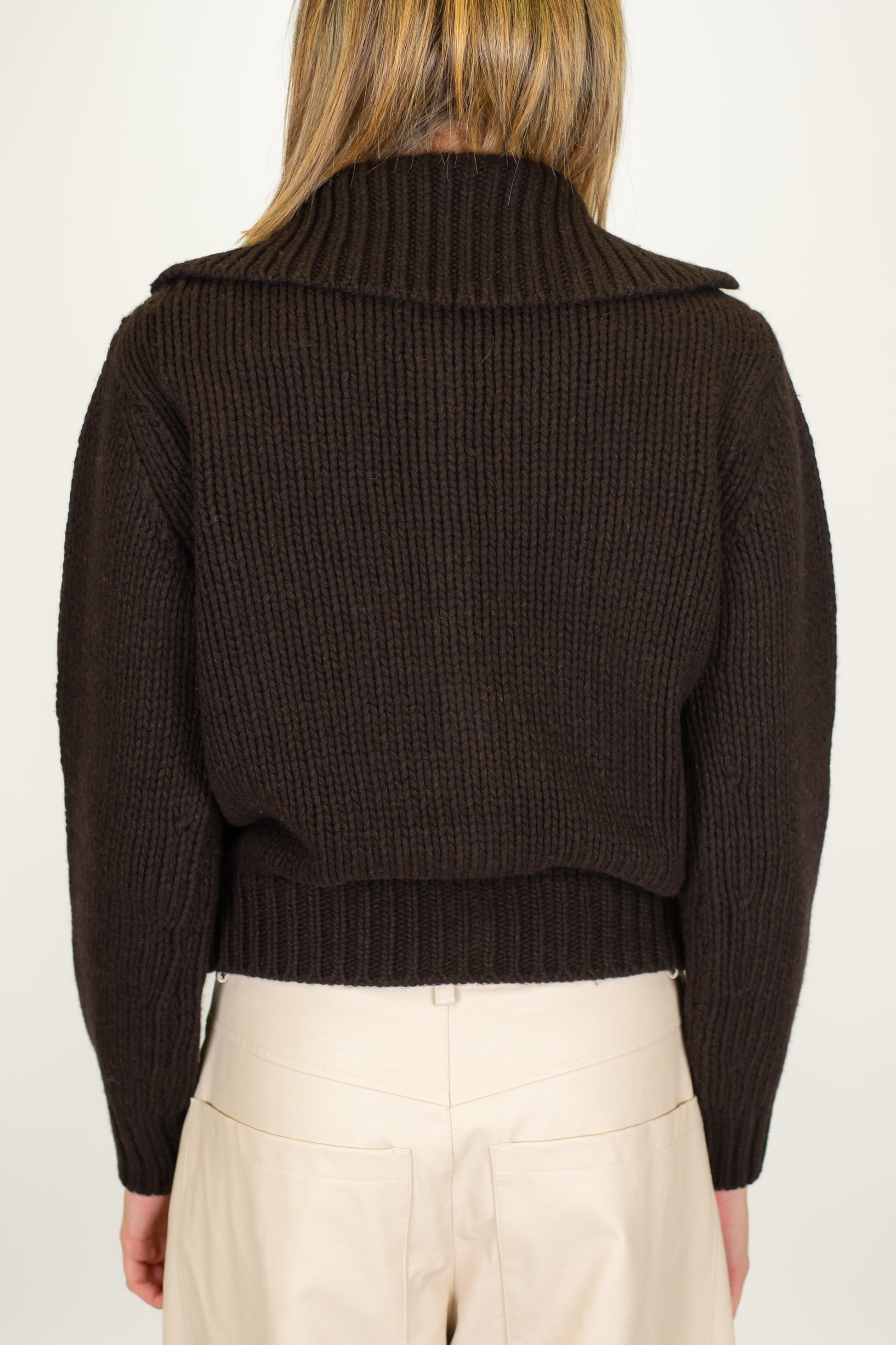 Motel - Cardigan in misto lana e cashmere con chiusura a scomparsa con ciappe