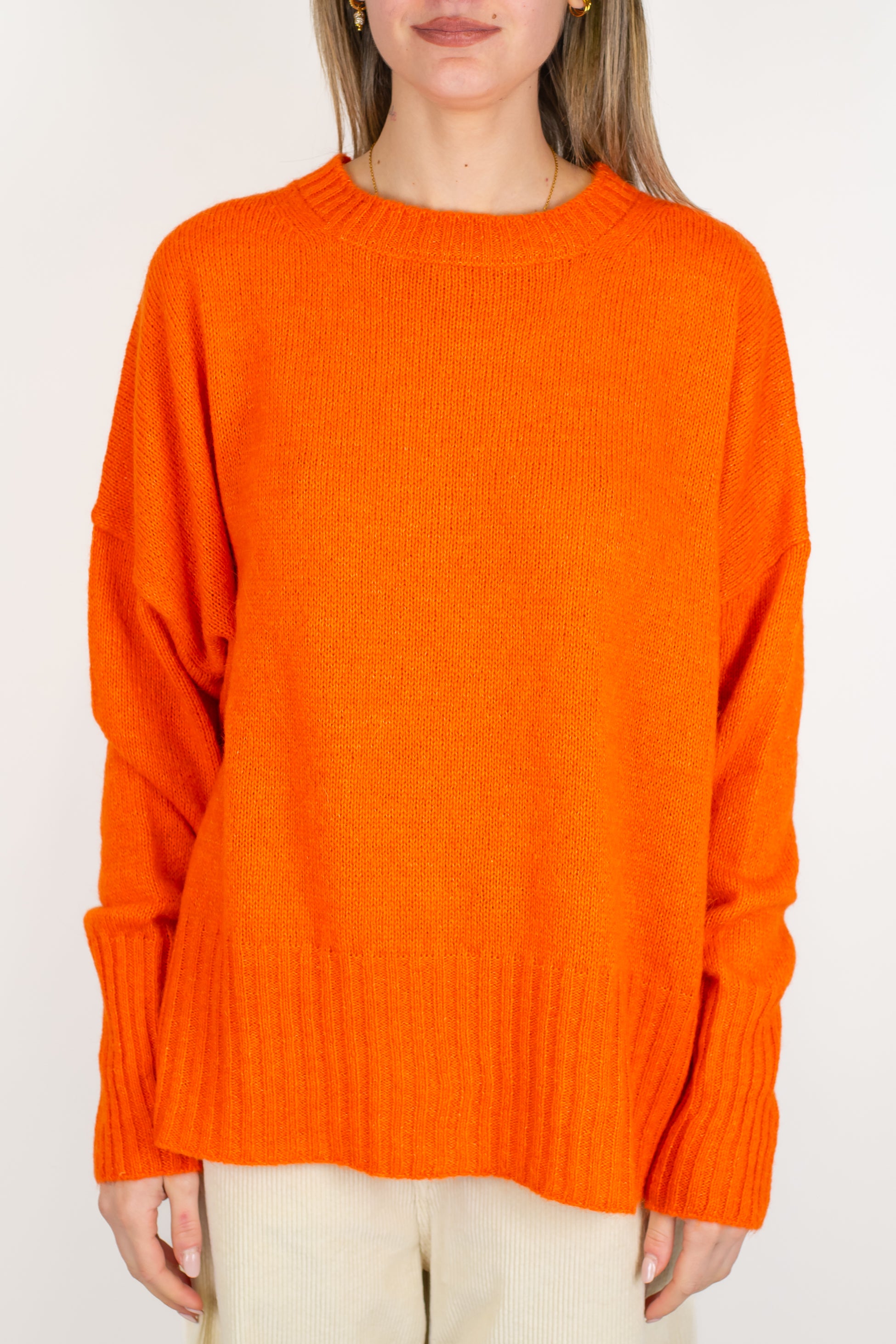 Tensione in - Maglia girocollo over in misto lana