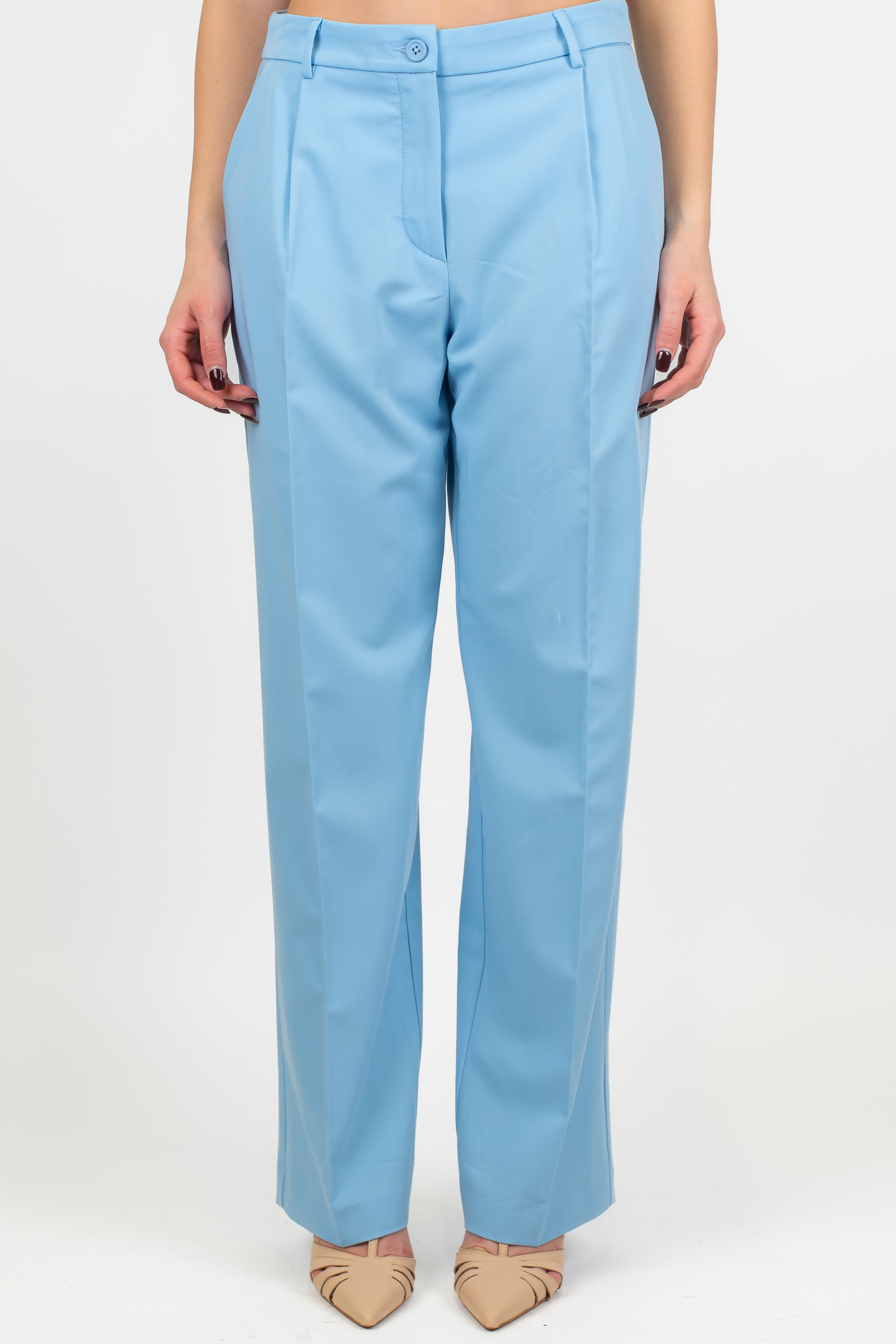 Motel - Tailleur con giacca mezzamanica e pantalone palazzo