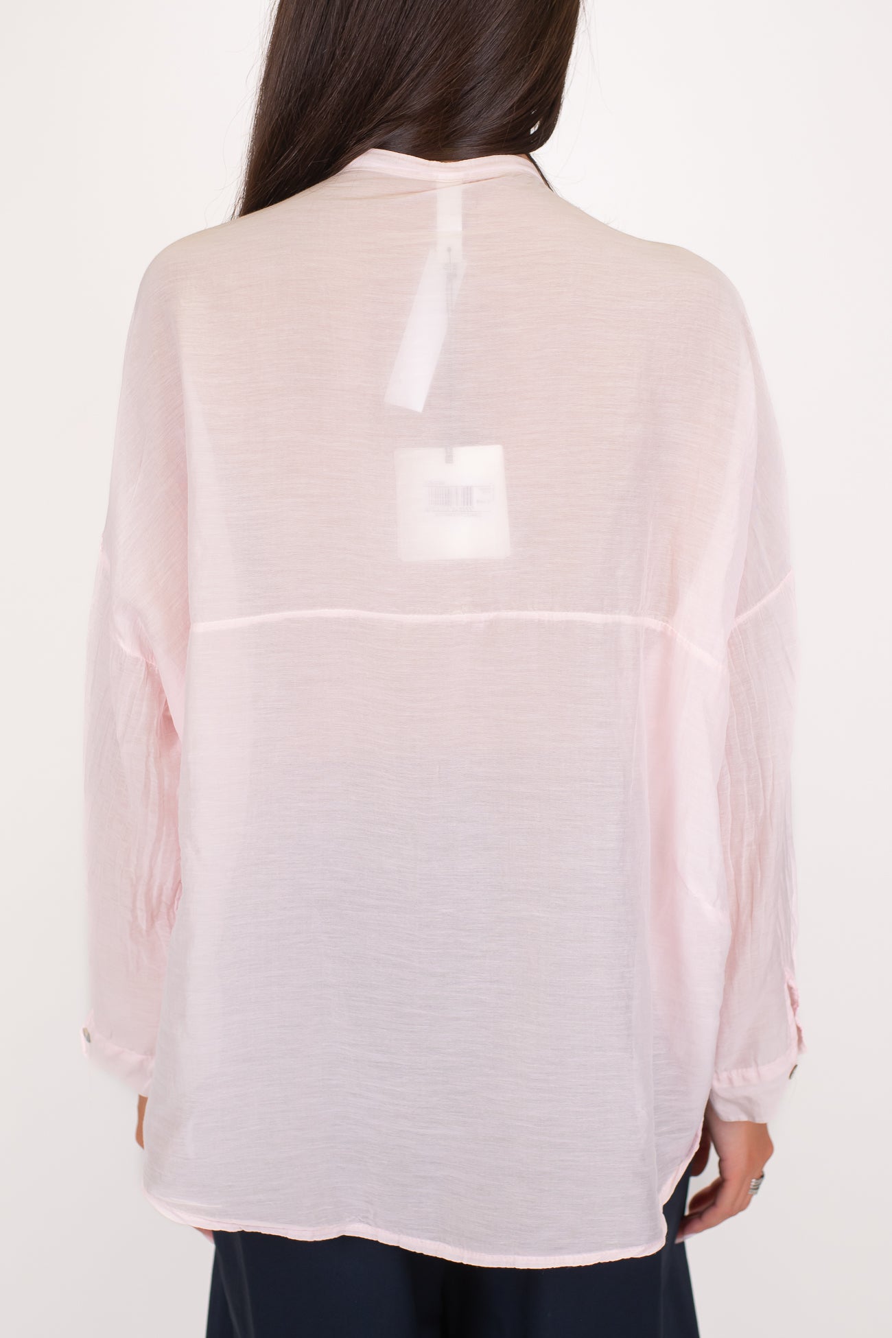 Tensione in - Camicia in misto seta fantasia spigata tono su tono