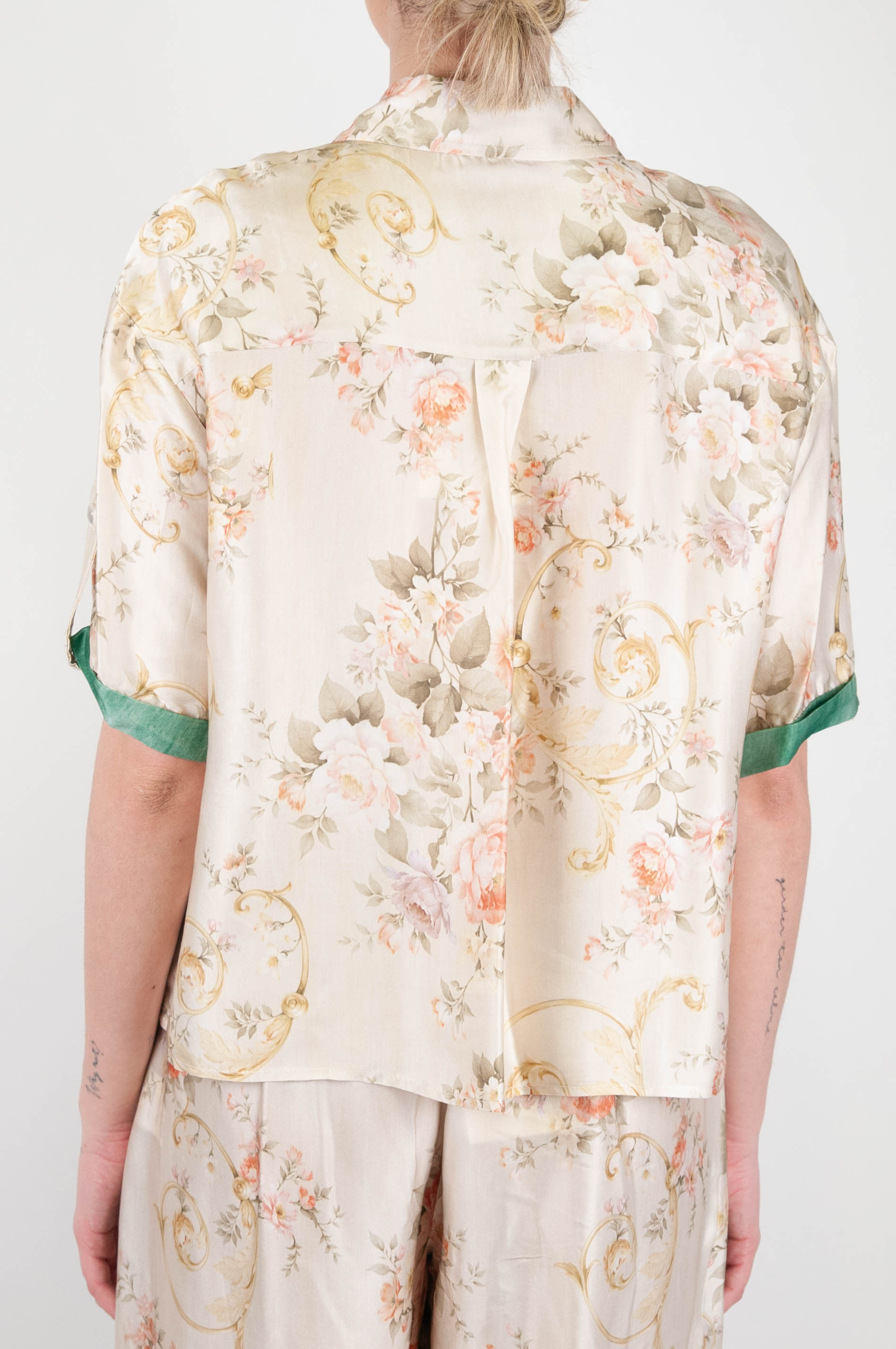 Tension in - Floral patterned half-sleeved shirt in viscose