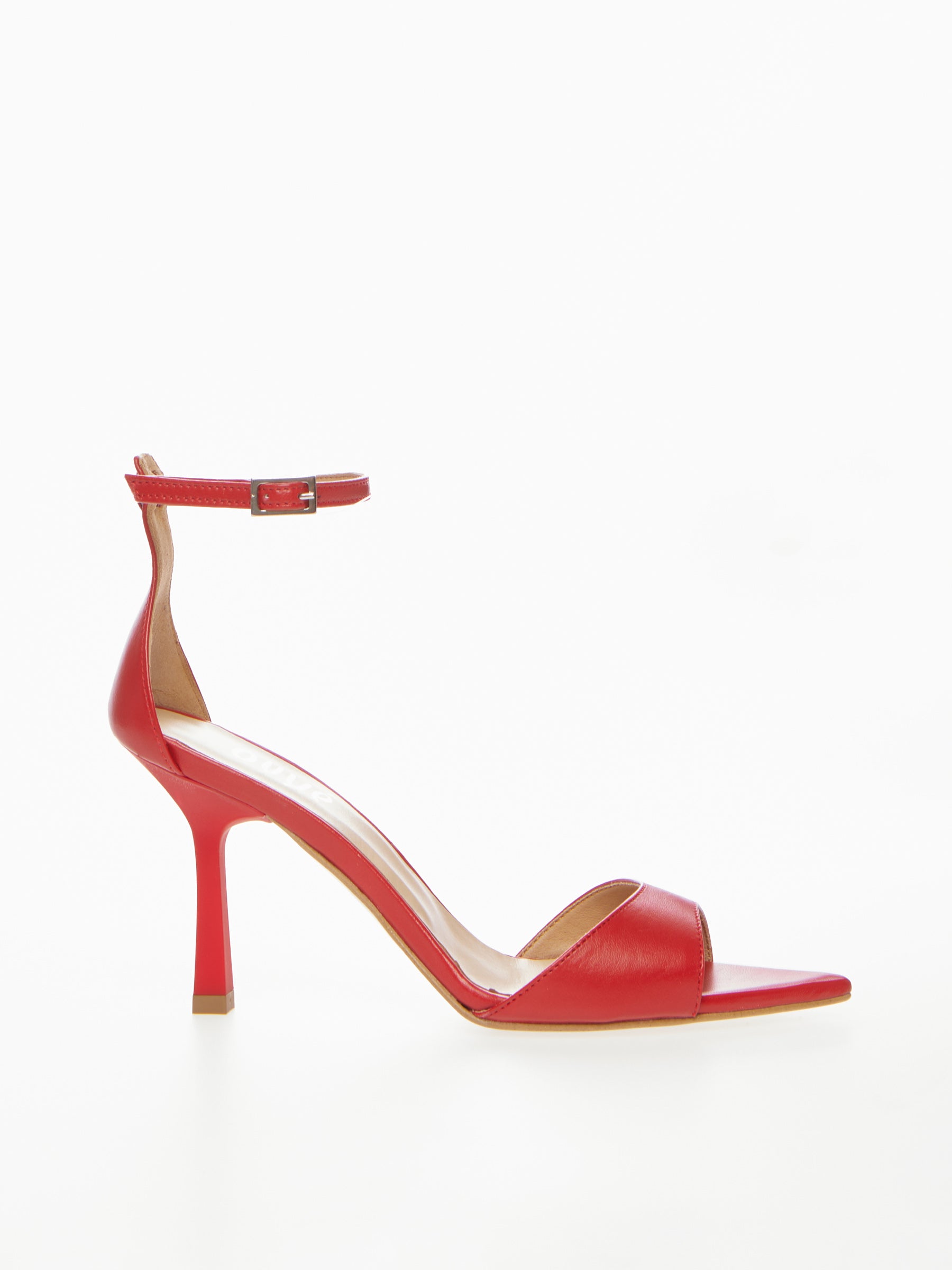 Ovyé - Pointed leather sandal with ankle strap