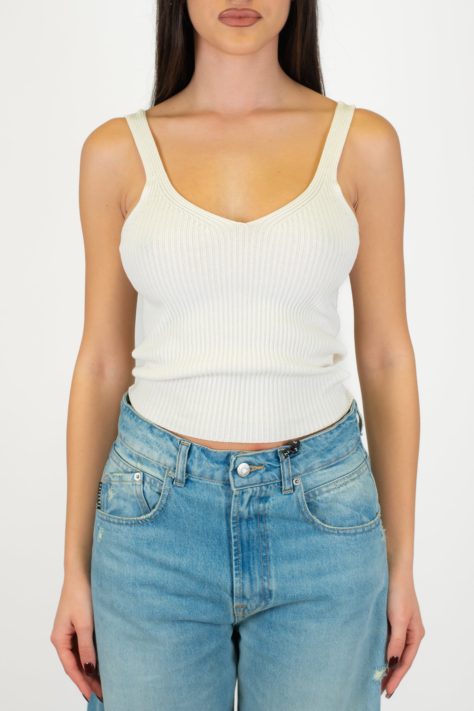 Kontatto - Top in maglia a coste