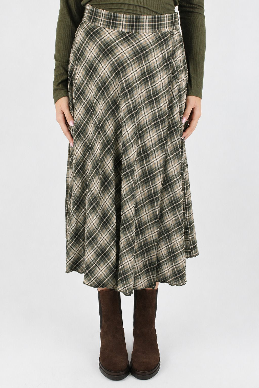 Dixie - Gonna fantasia check con chiusura zip laterale