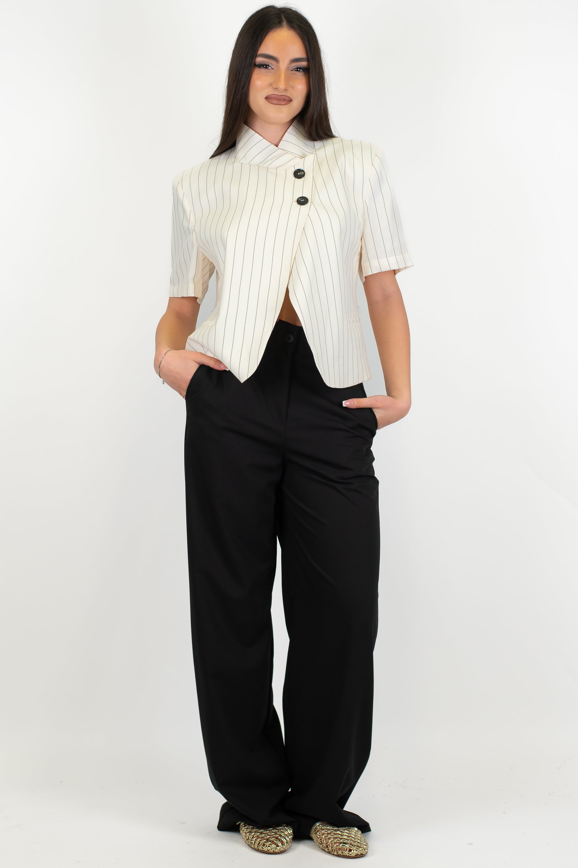 Dixie - Pantalone palazzo con elastico sul retro