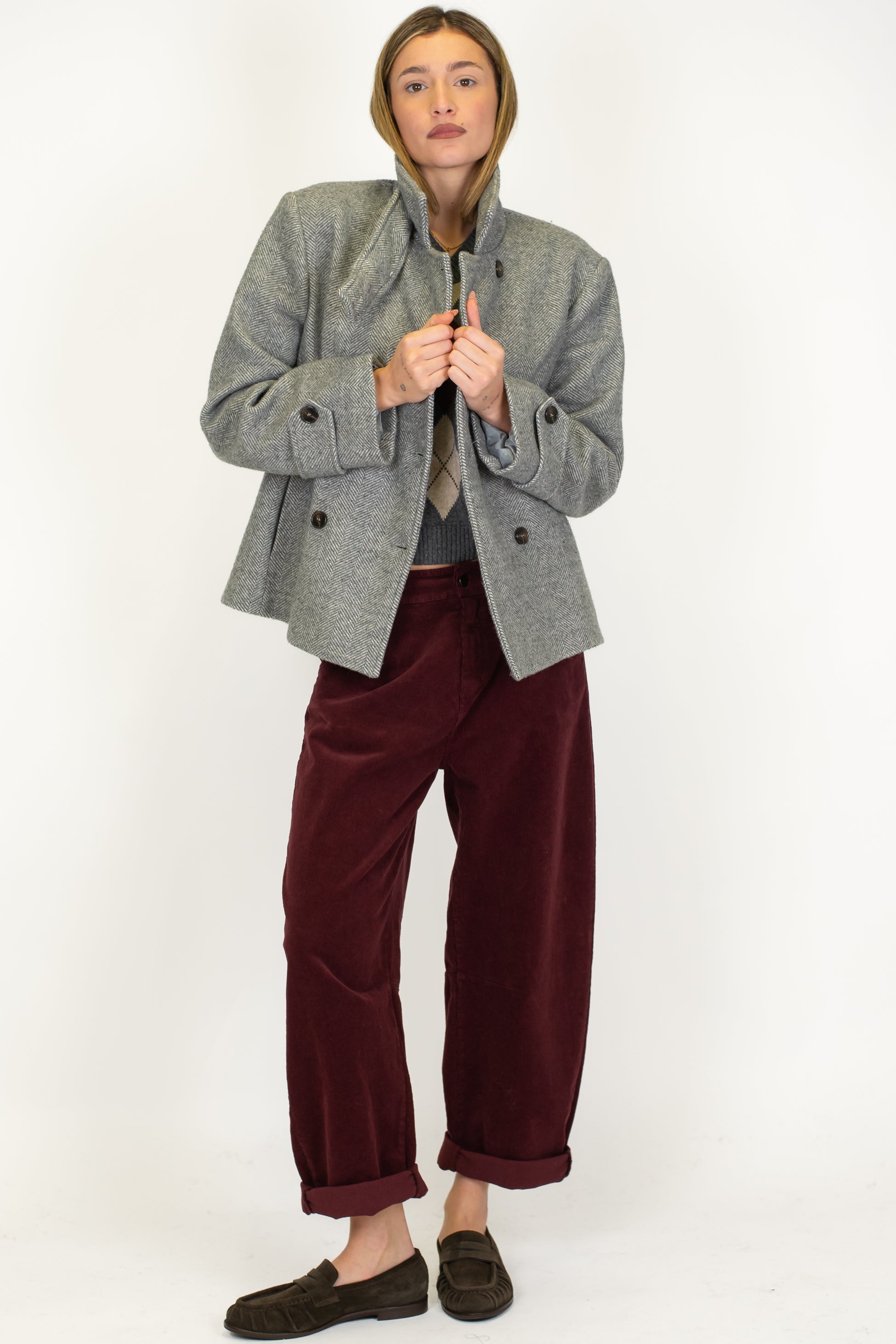 Tensione in - Pantalone balloon in velluto a coste con elastico sul retro