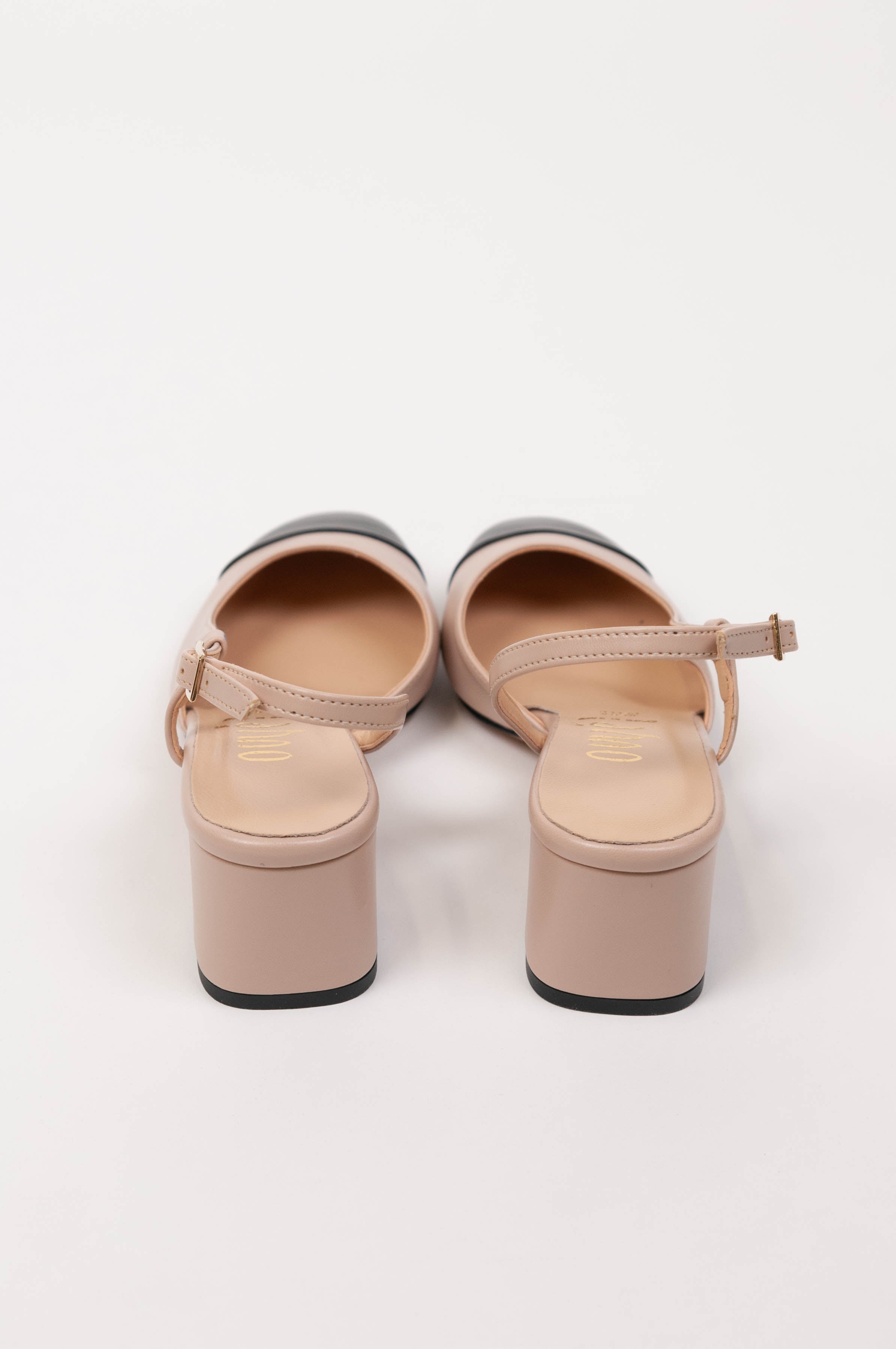 Ovyé - Slingback in pelle con punta a contrasto