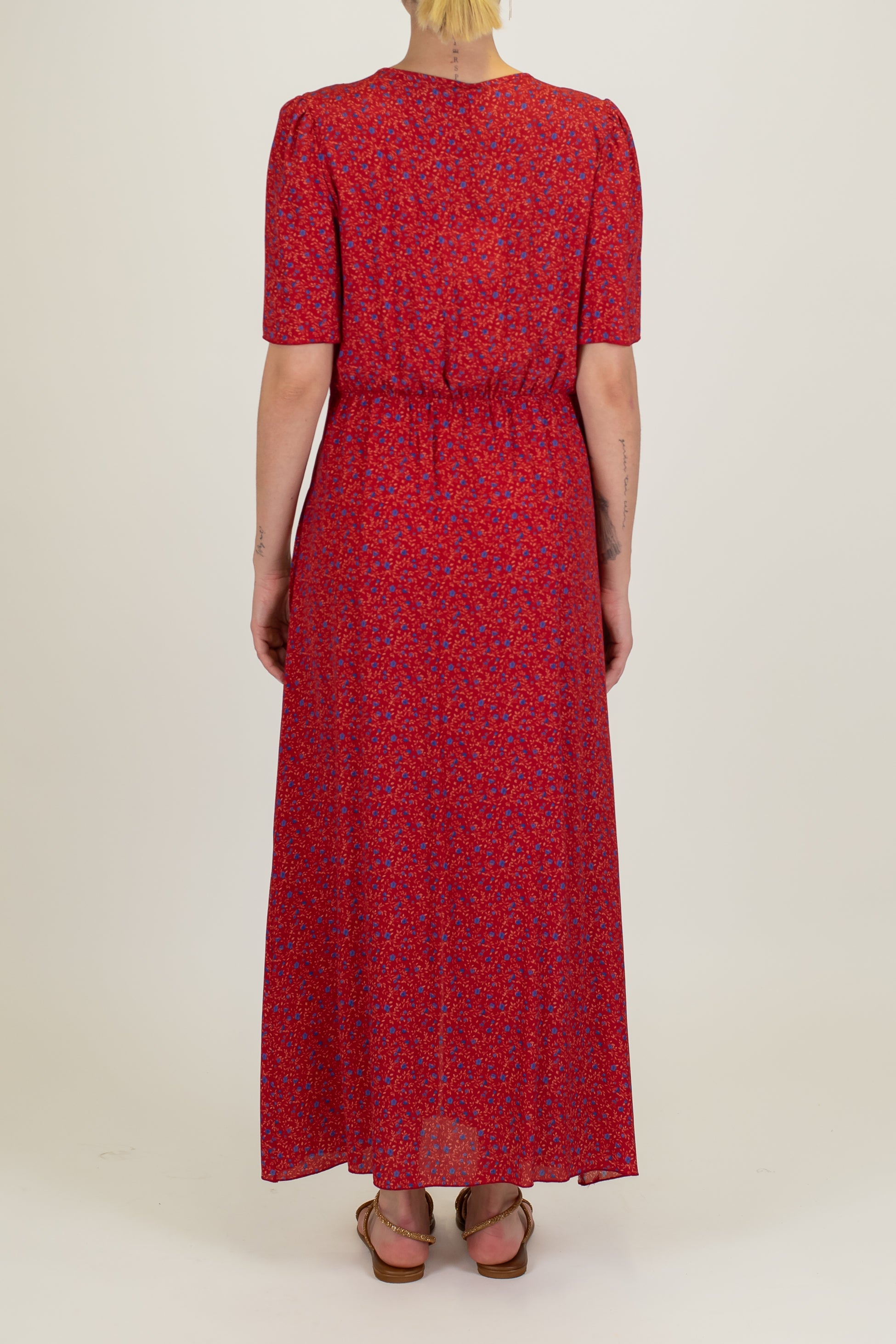 Tensione in - Chemisier fantasiza provenzale in viscosa con scollo a V