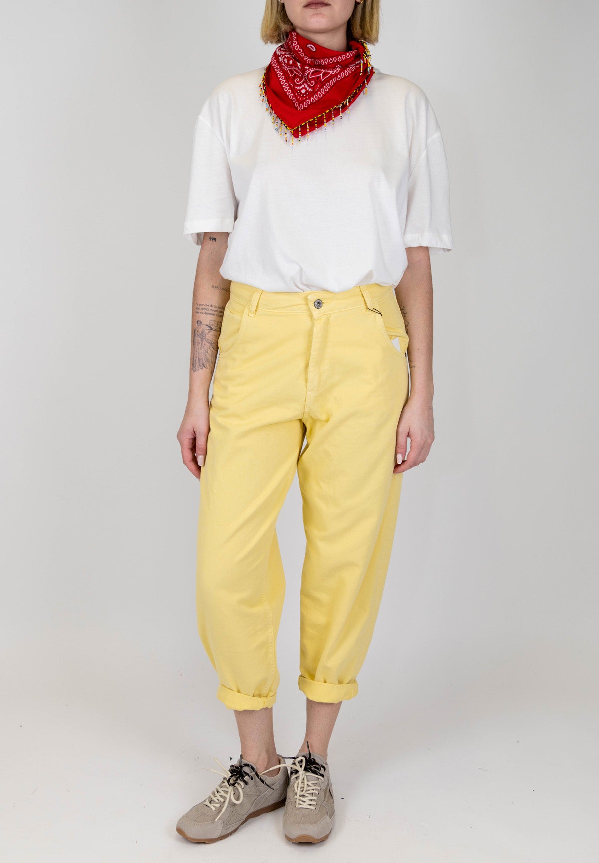 Dixie - Pantalone balloon in denim colorato