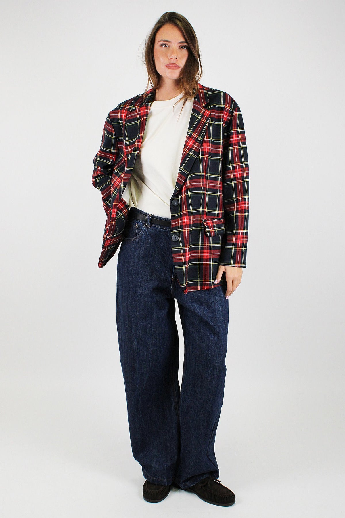 Souvenir - Giacca monopetto fantasi tartan