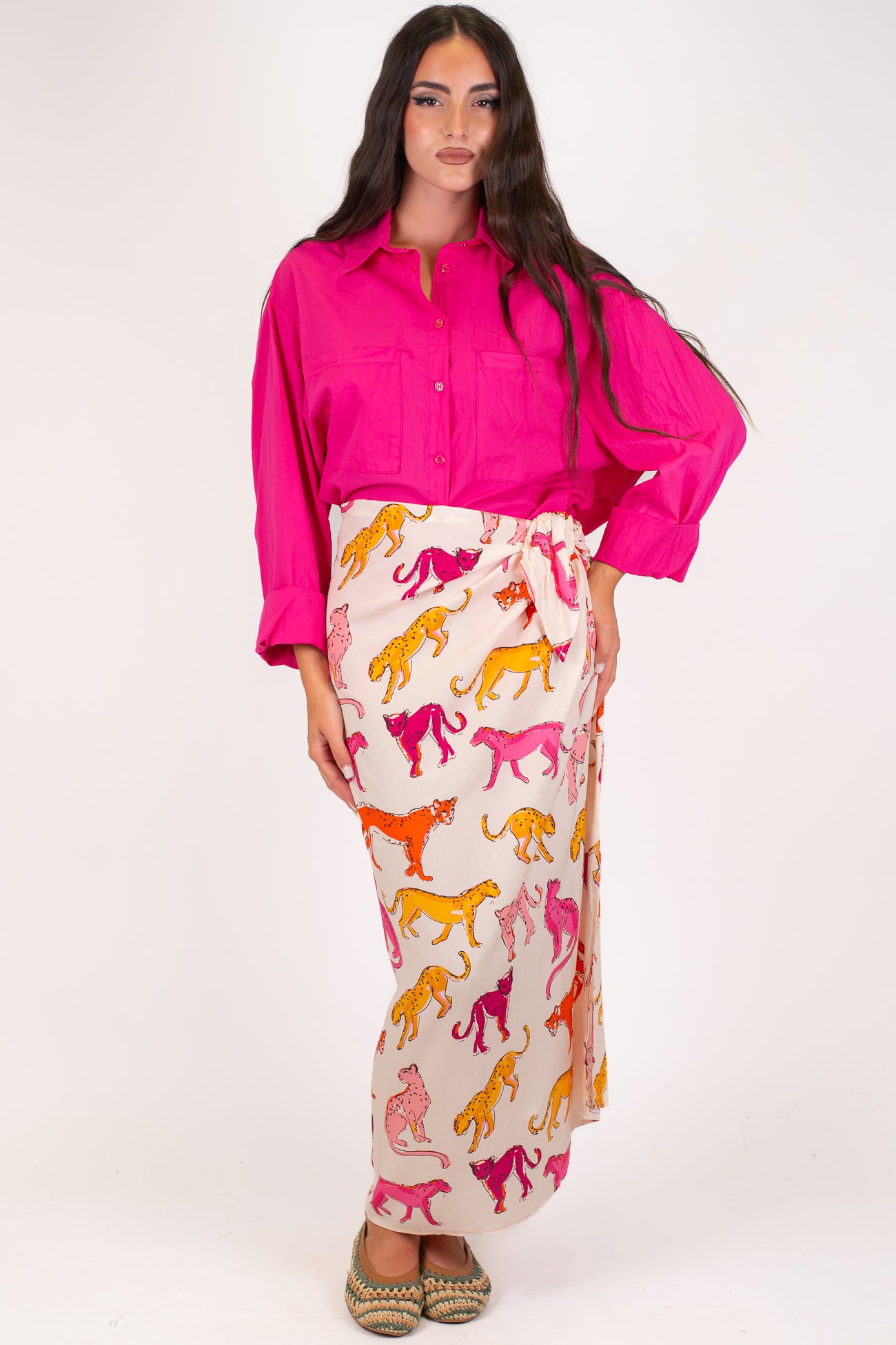 Haveone - Camicia in mussola di cotone con doppia tasca