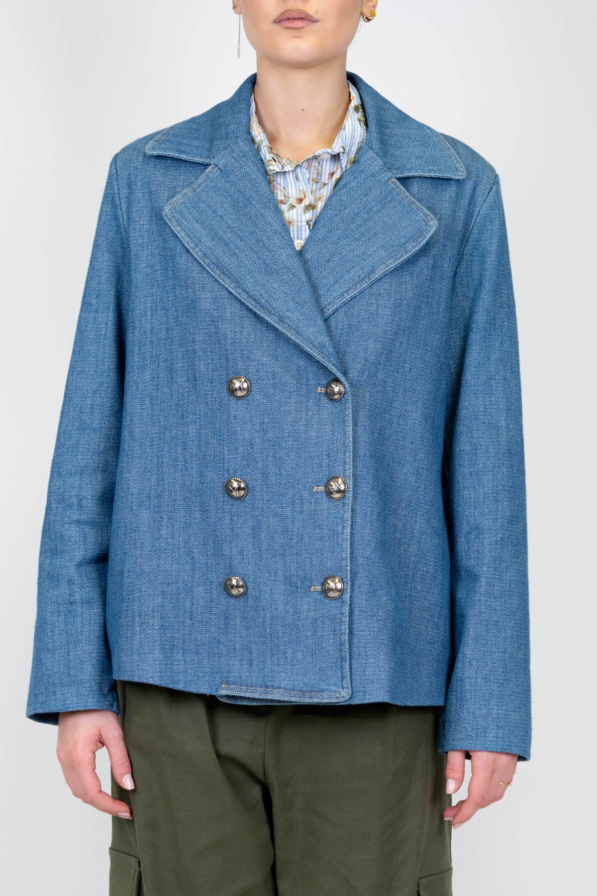 Maryley - Trench doppiopetto in denim