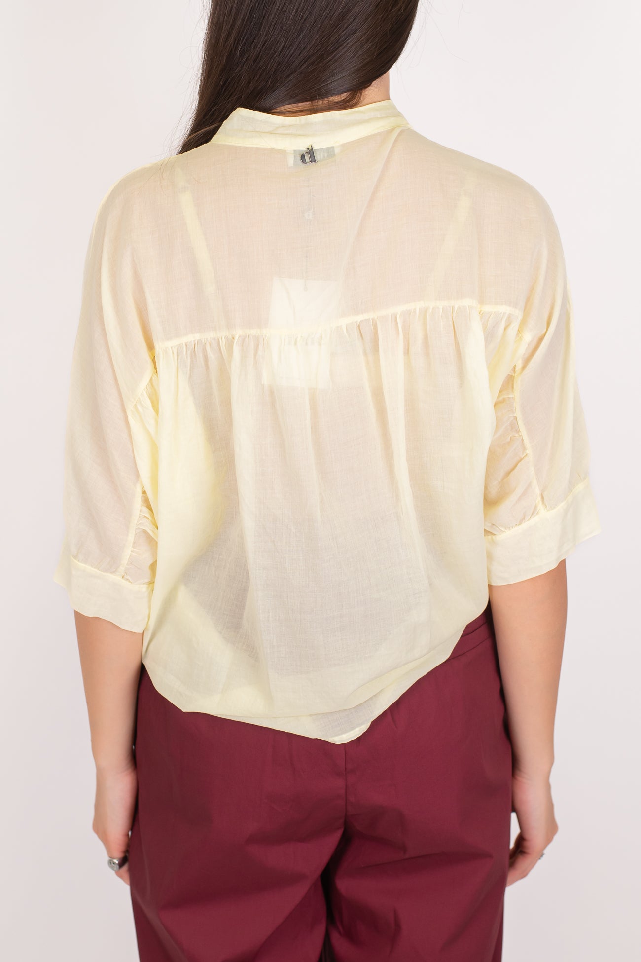 Dixie - Camicia collo alla coreana in mussola di cotone