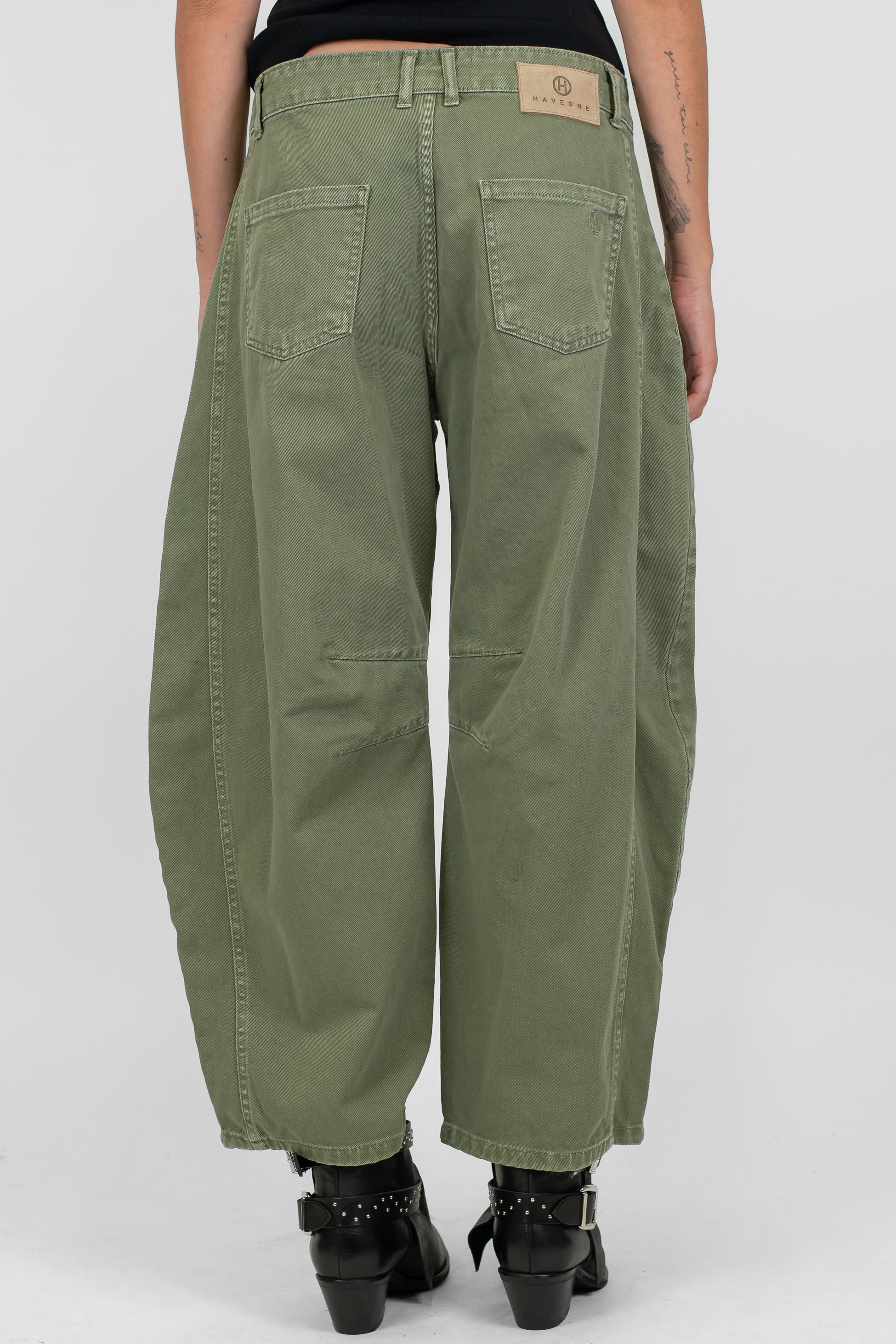 Haveone - Pantalone balloon in denim colorato