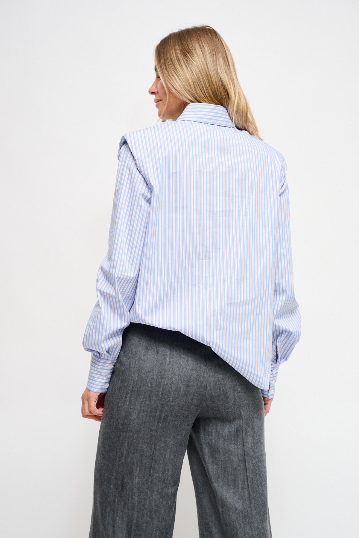Maryley - Camicia in cotone a righe con spalline