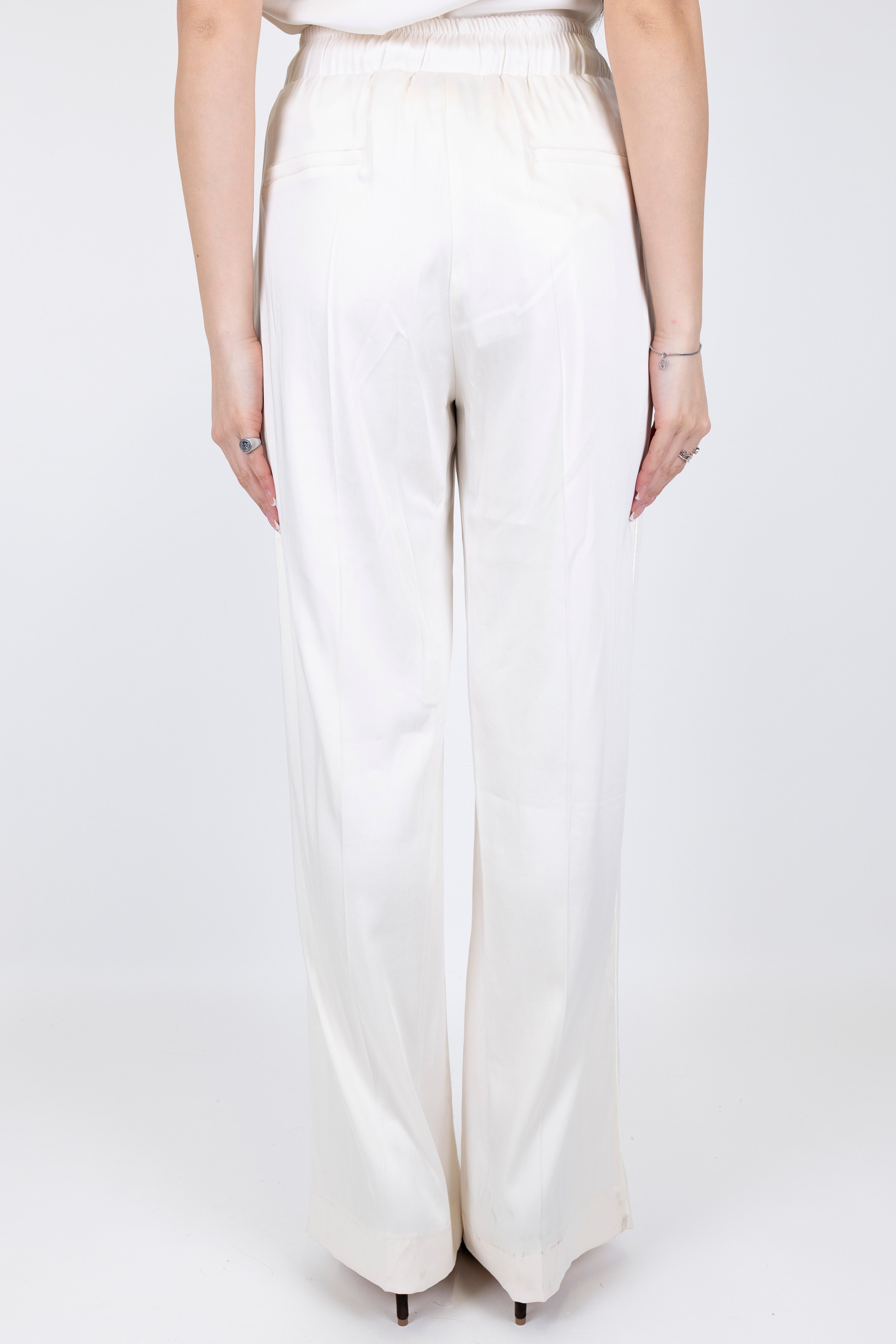 Maryley - Pantalone palazzo in lyocell con coulisse