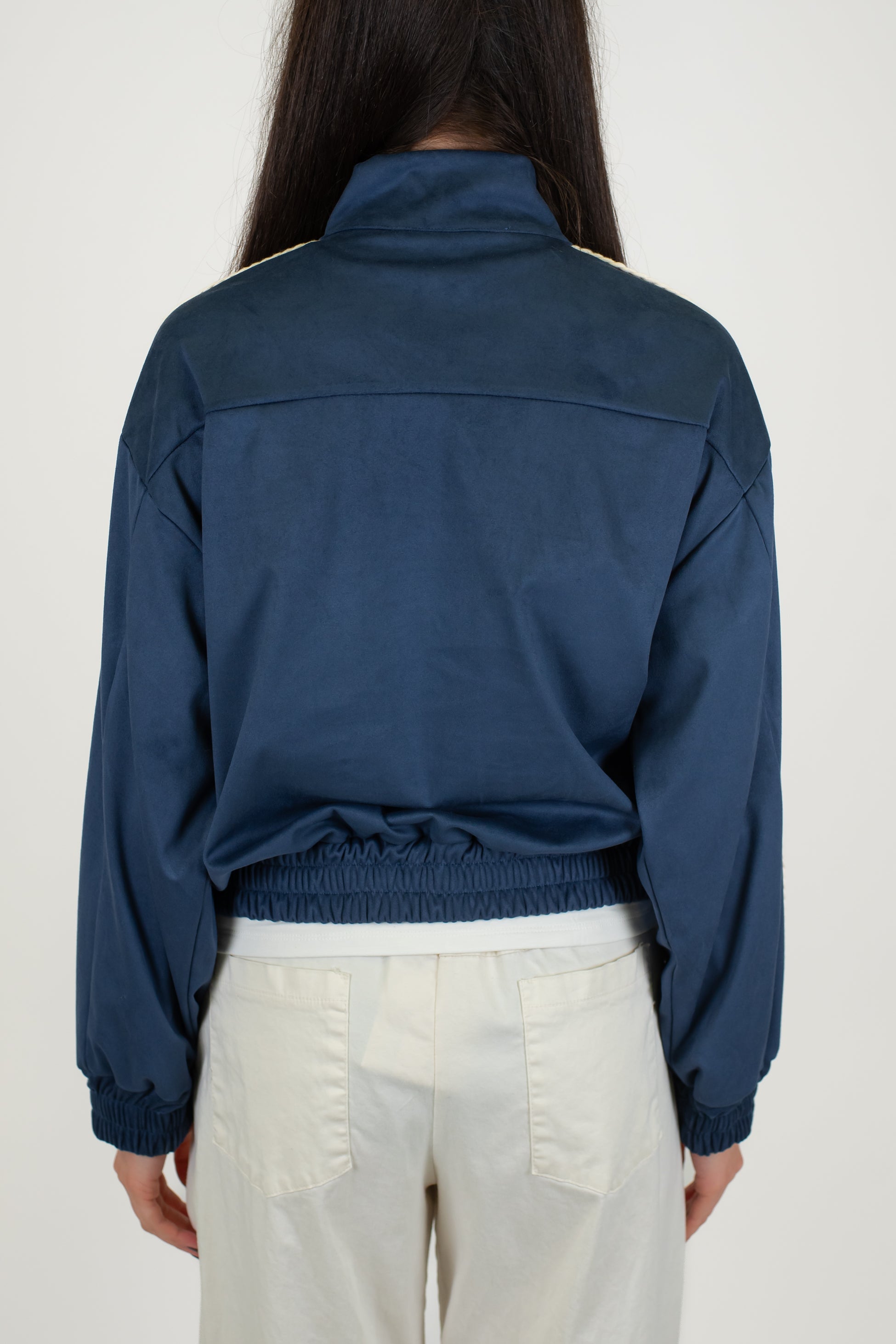 Haveone - Bomber in dainetto con chiusura zip e alamari