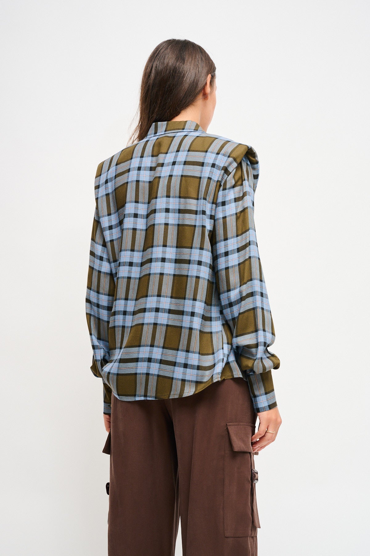 Maryley - Camicia fantasia check con spalline