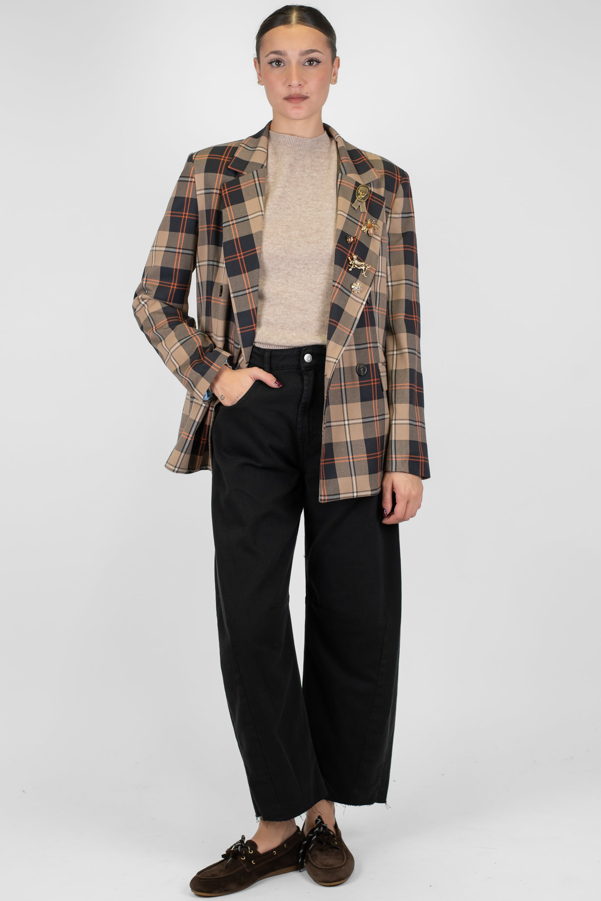 Haveone - Pantalone balloon in denim colorato modello Barbara