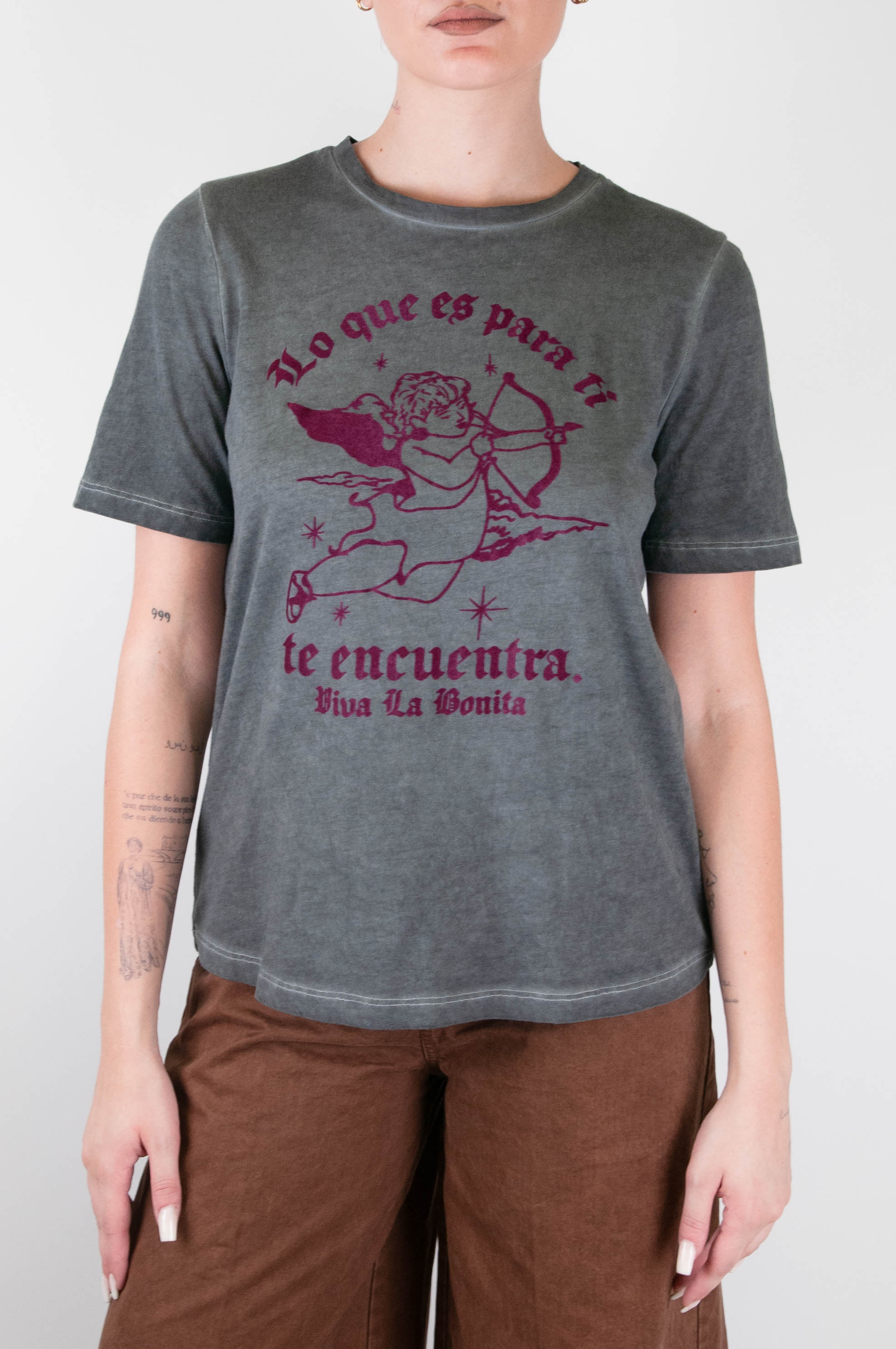 Tensione in - T-shirt cupido con profili effetto delavé