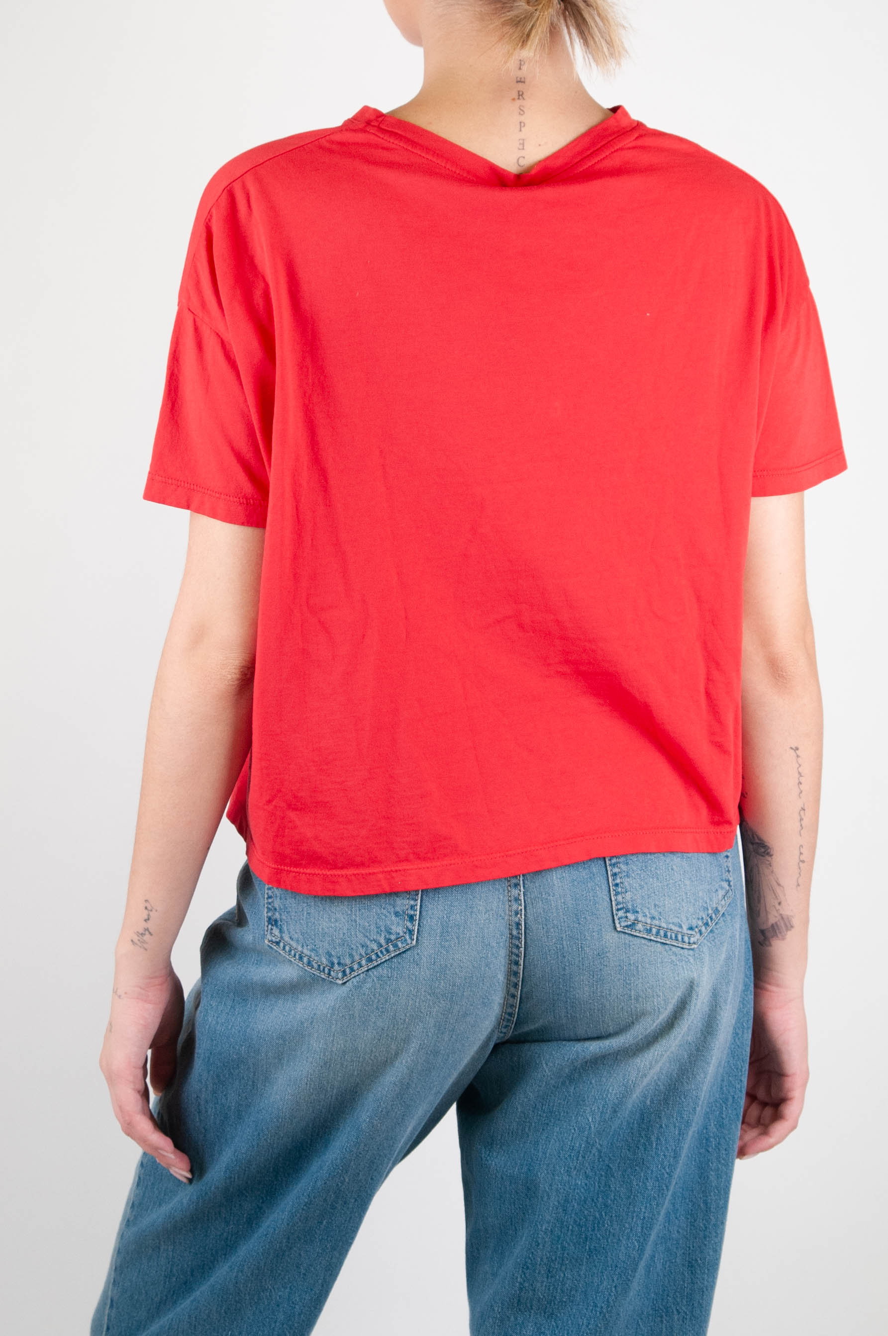 Tensione in - T-shirt basic crop in cotone