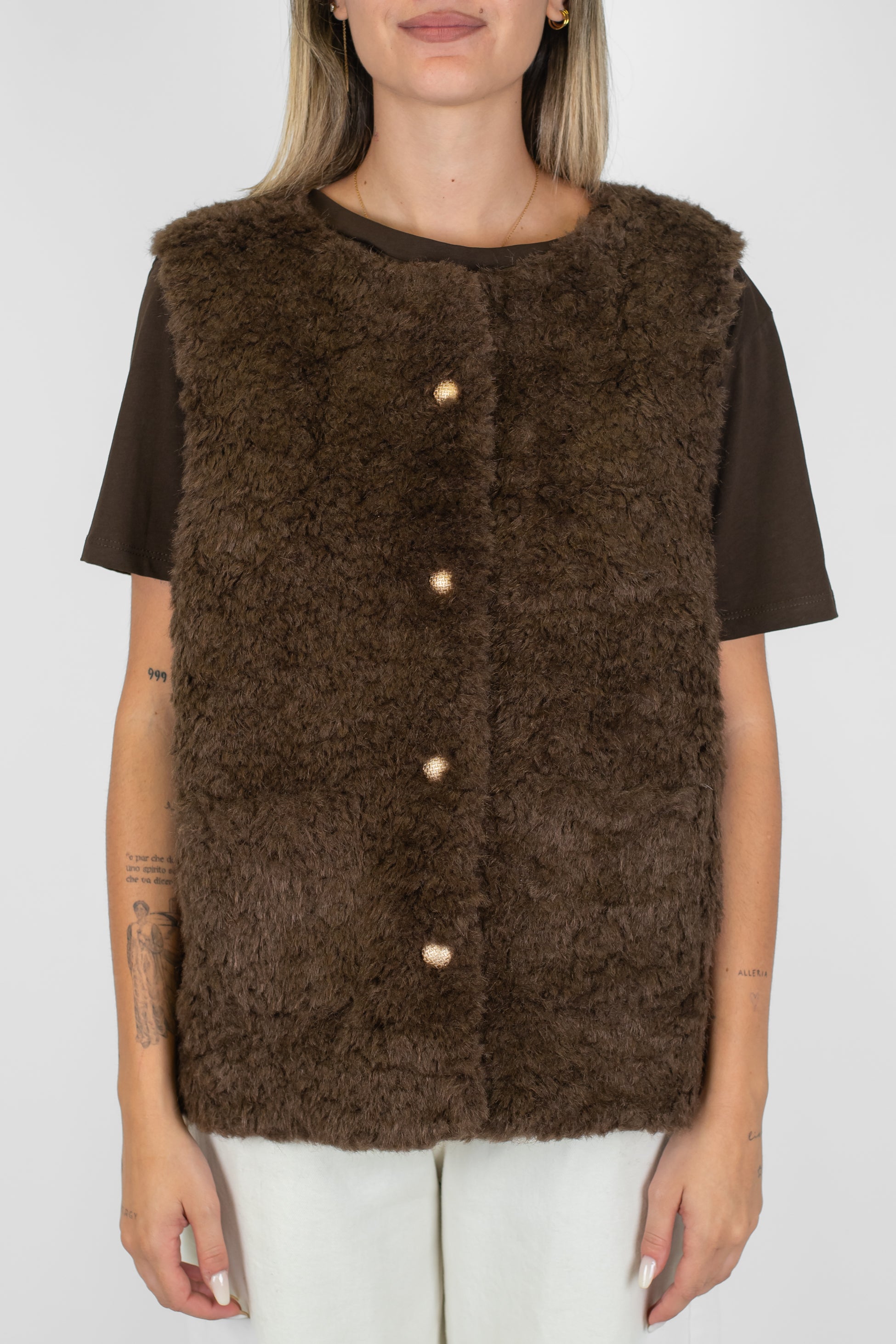 DIxie - GIlet ecopelliccia giromaniche