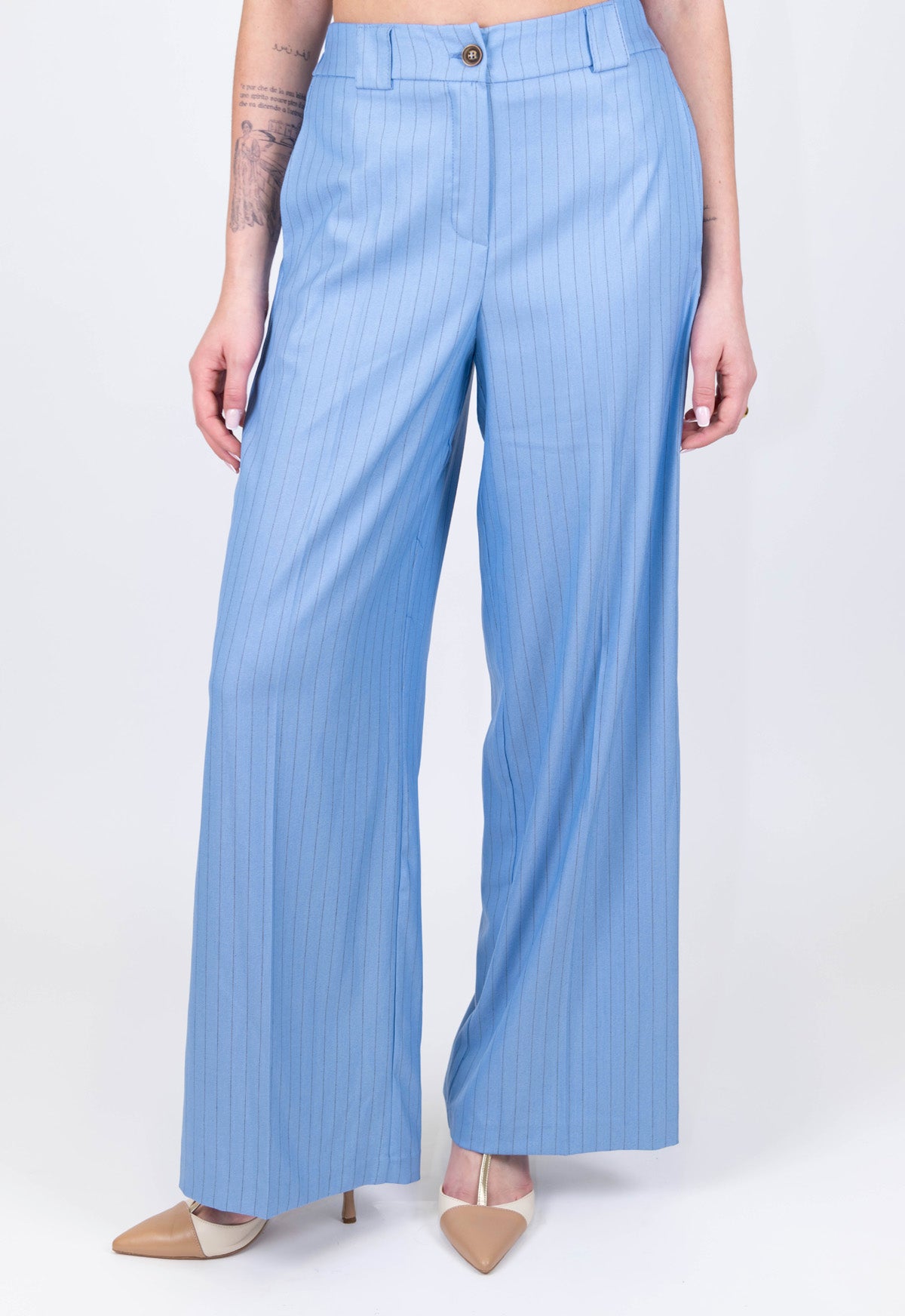 Tensione in - Coordinato gessato gilet e pantalone palazzo