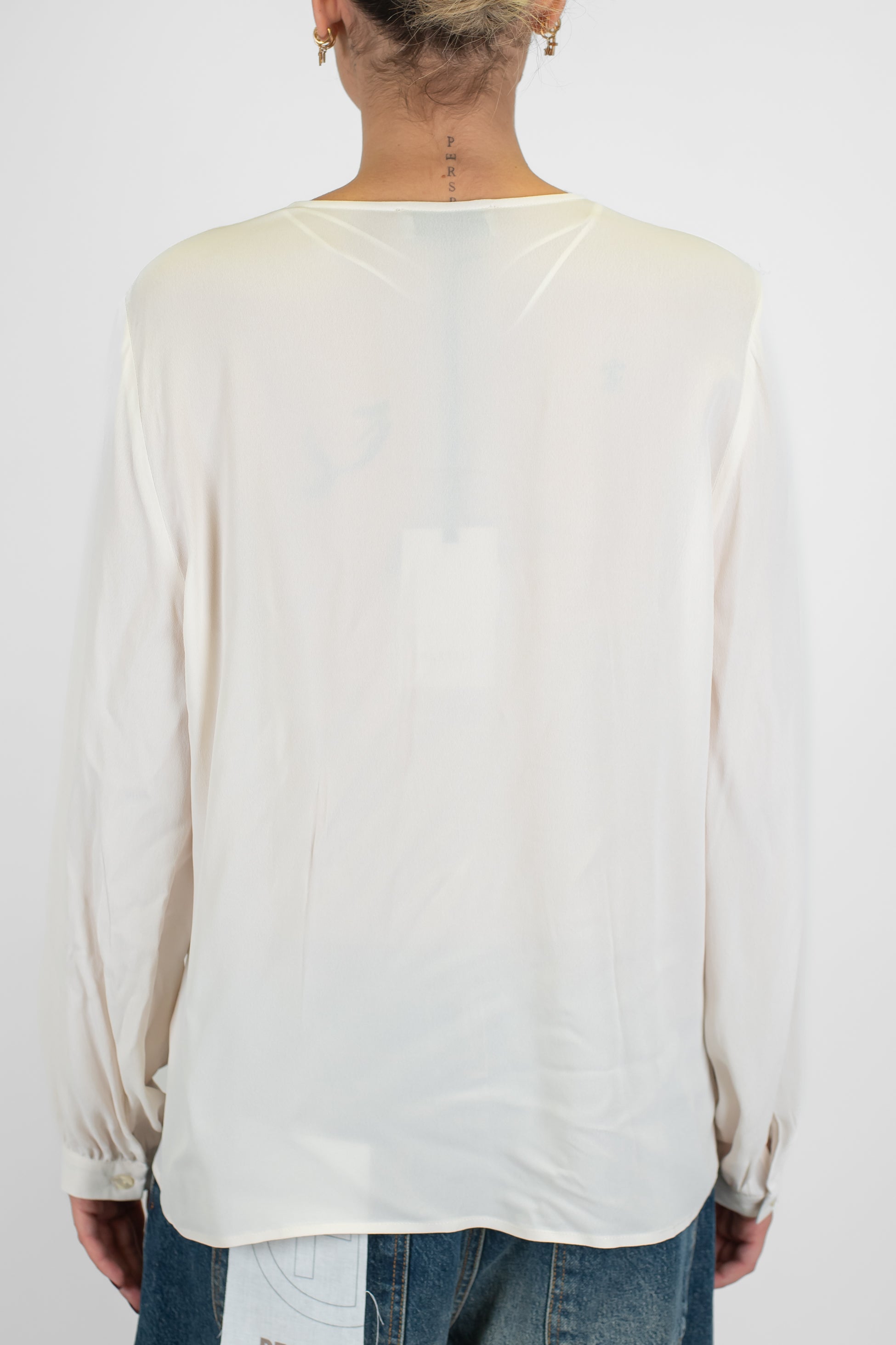 Maryley - Camicia scollo a V in crepe di viscosa