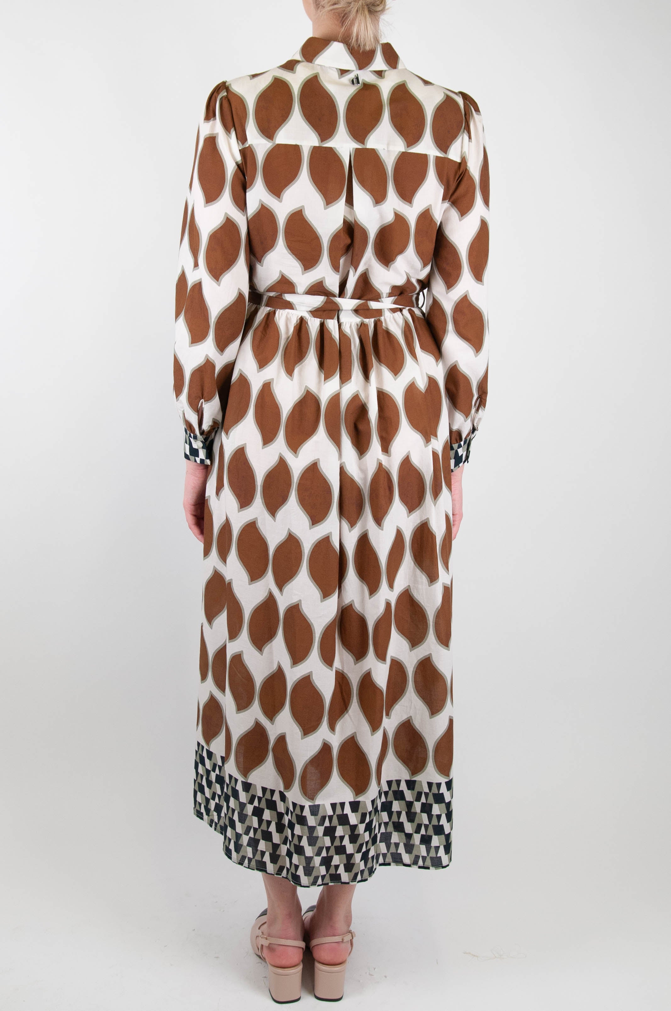 Dixie - Abstract patterned shirtdress with contrasting bottom