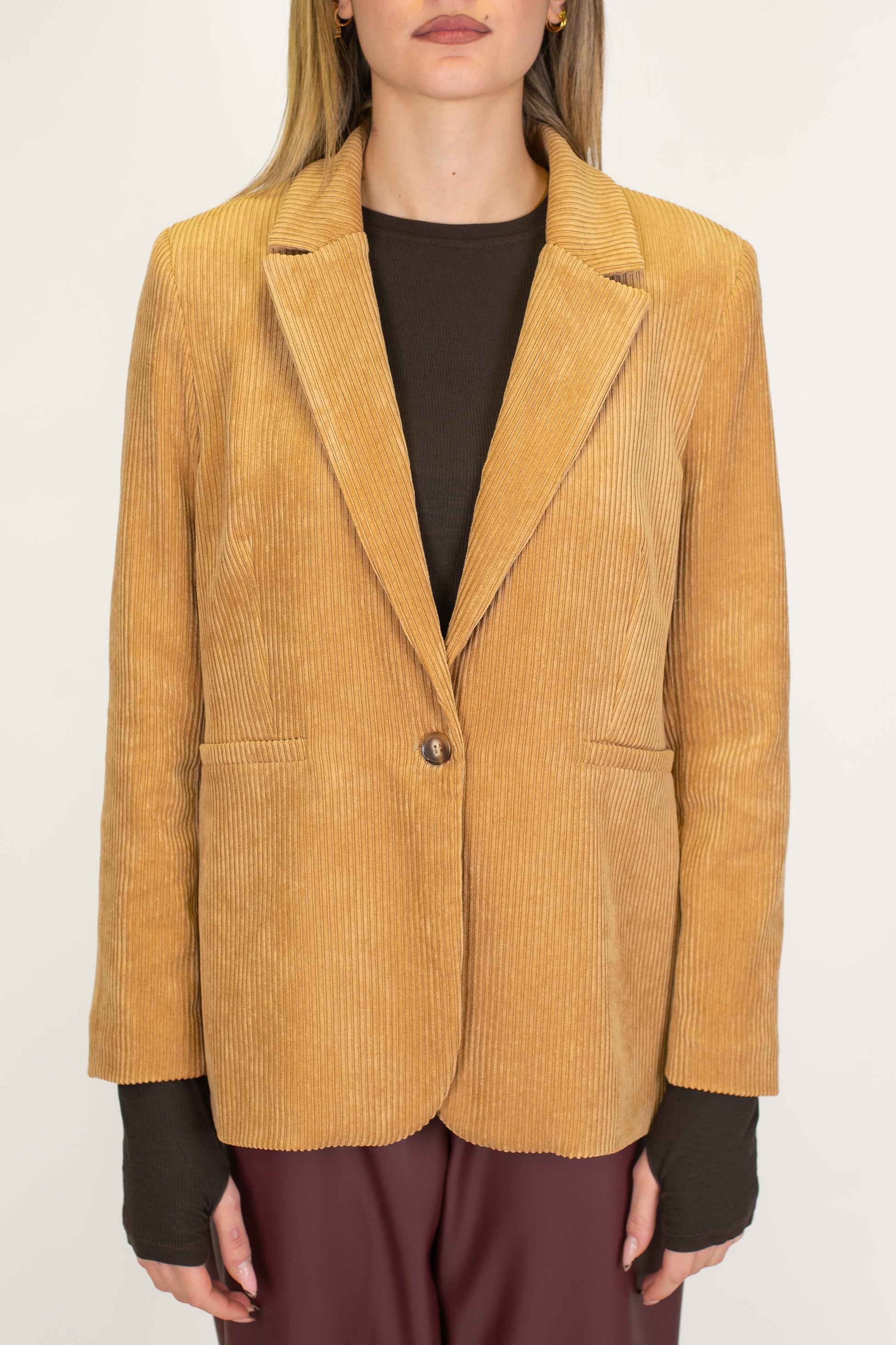 Haveone - Giacca monopetto in velluto a coste
