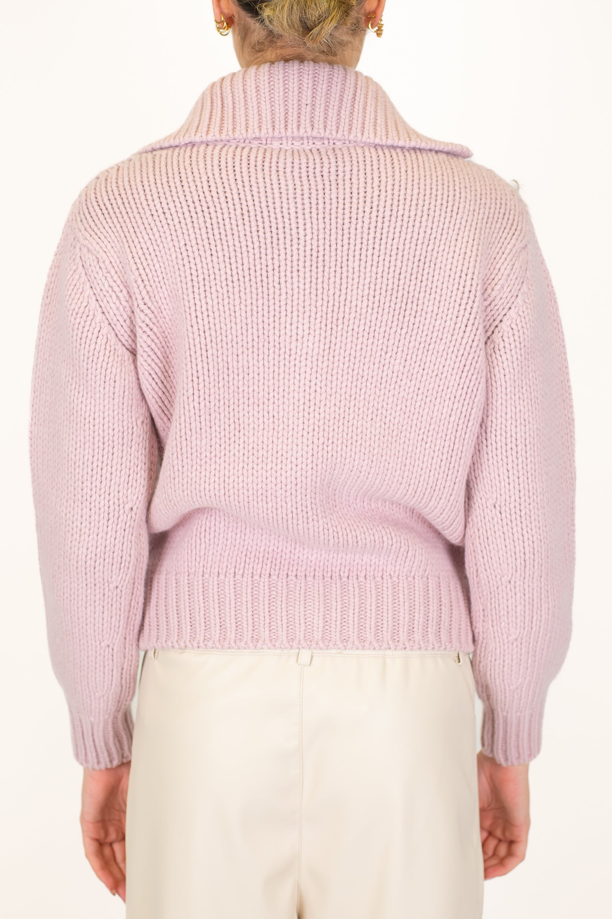 Motel - Cardigan in misto lana e cashmere con chiusura a scomparsa con ciappe