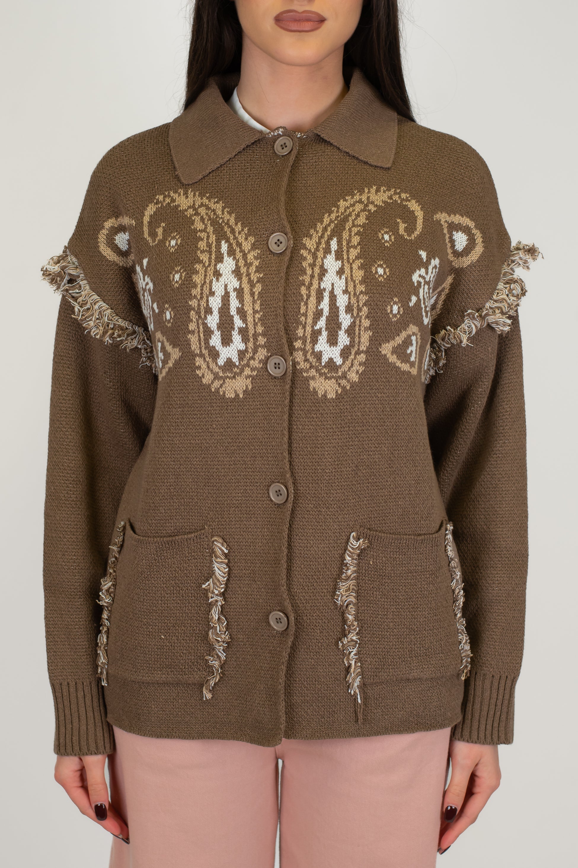 Motel - Cardigan fantasia con frange
