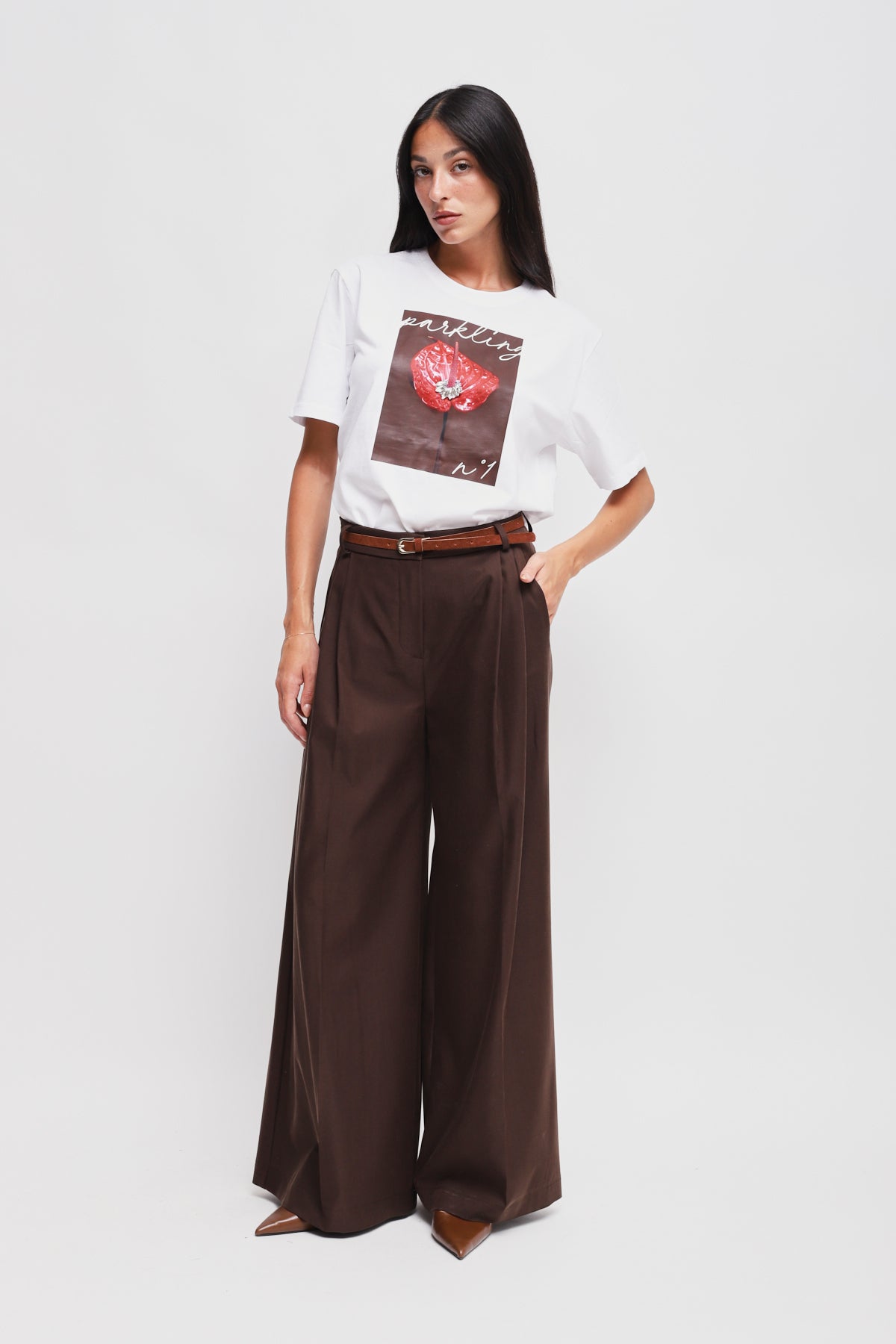 Maryley - Pantalone palazzo con pinces