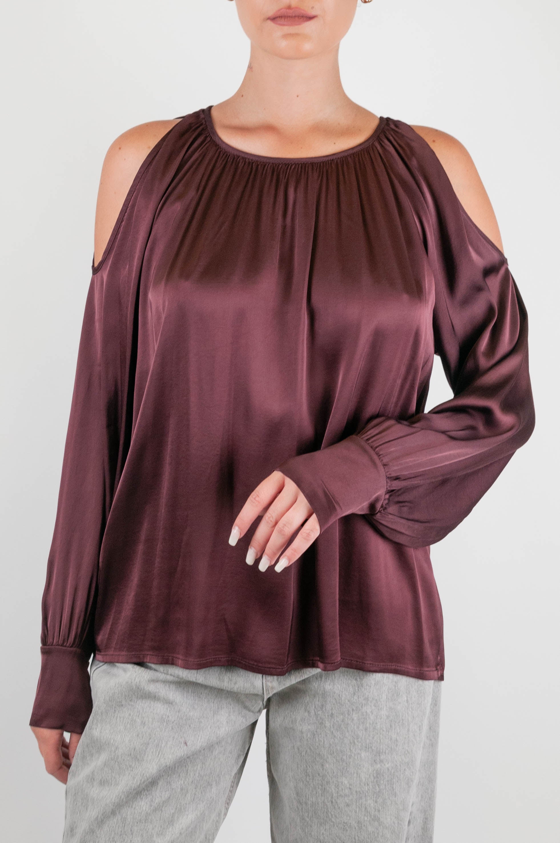 Motel - Blusa in viscosa con spalle scoperte