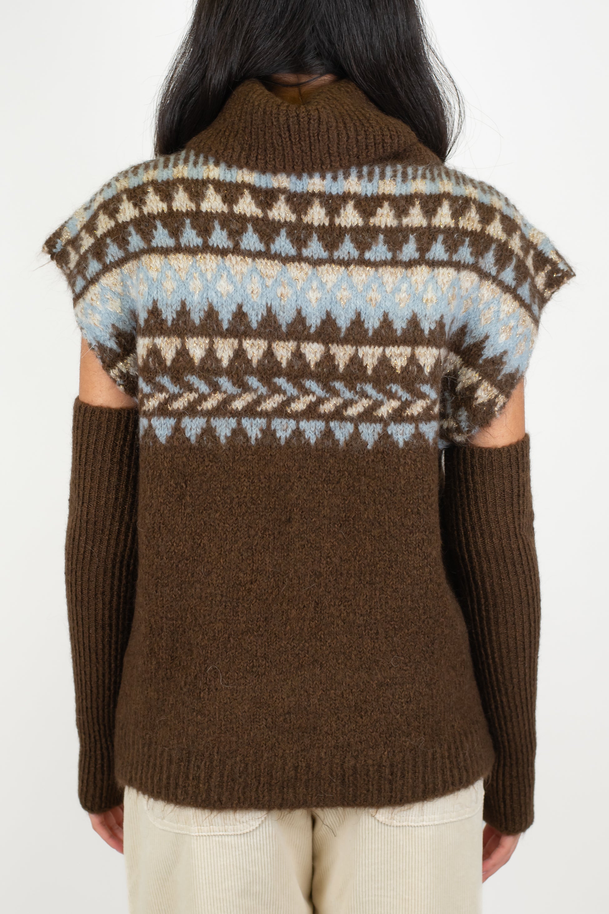 Motel - Dolcevita fantasia norvegese in misto lana con manicotti