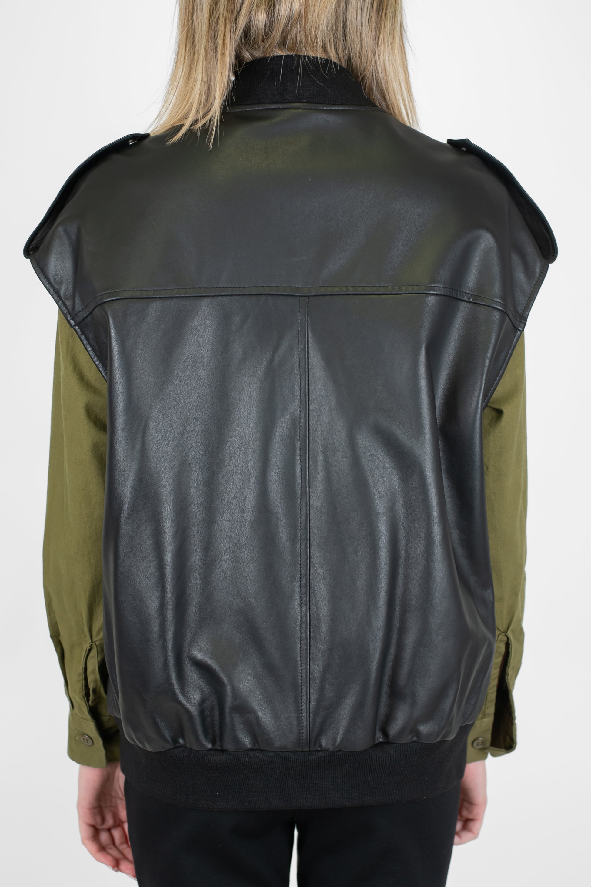 Dixie - Gilet in ecopelle con chiusura zip